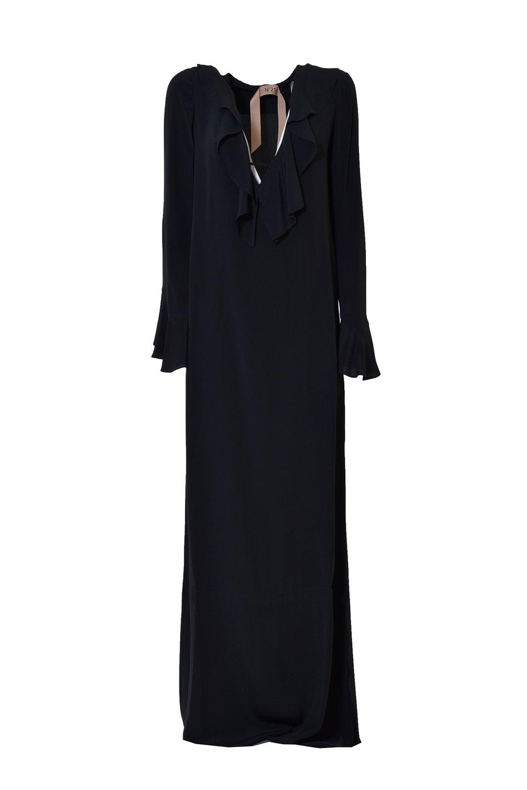 N.21 High Neck Lace-trim Maxi Dress