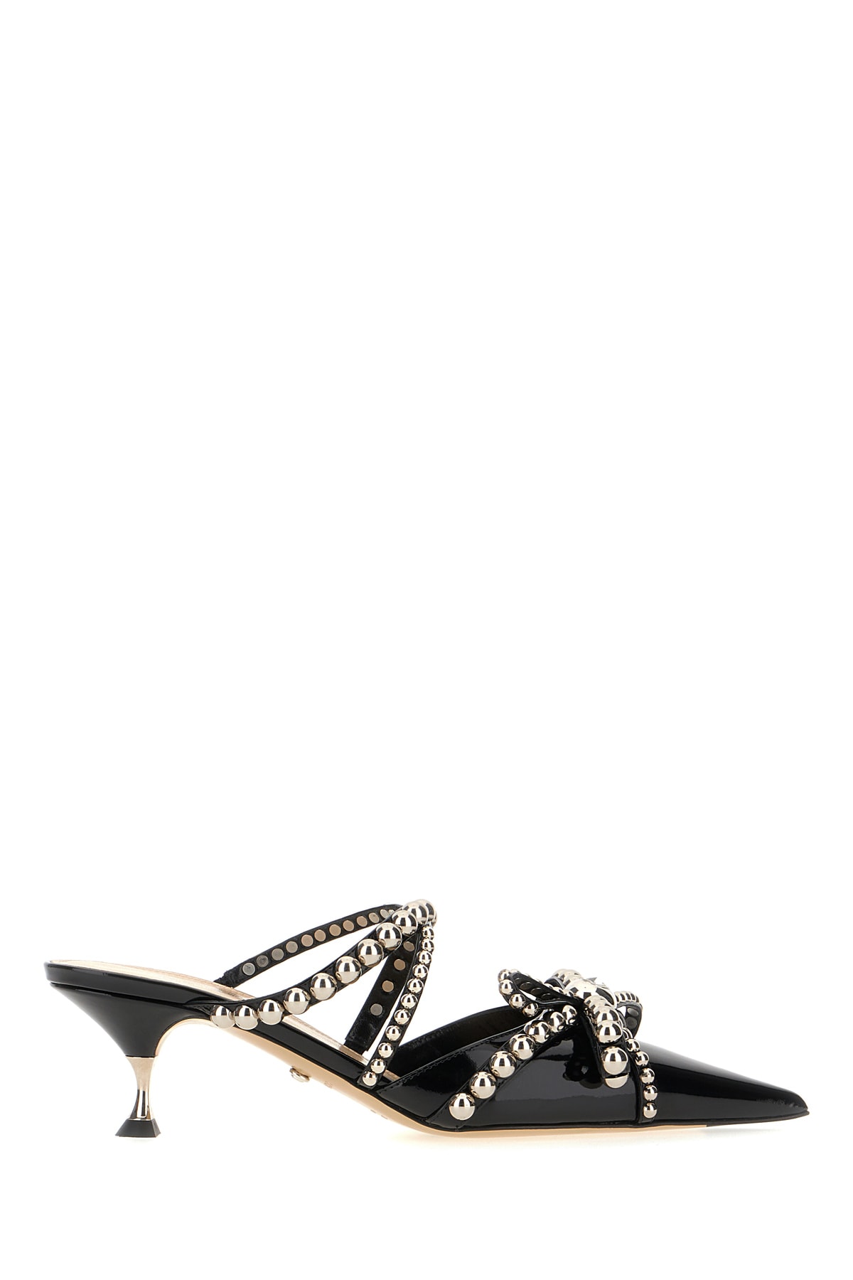 Mach & Mach Black Leather Mules