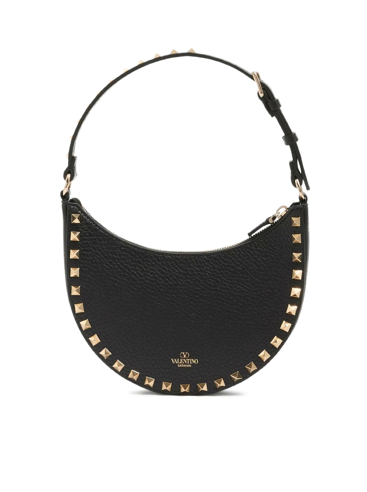 MINI HOBO BAG ROCKSTUD IN GARNET CALFSKIN - Valentino Garavani - Woman