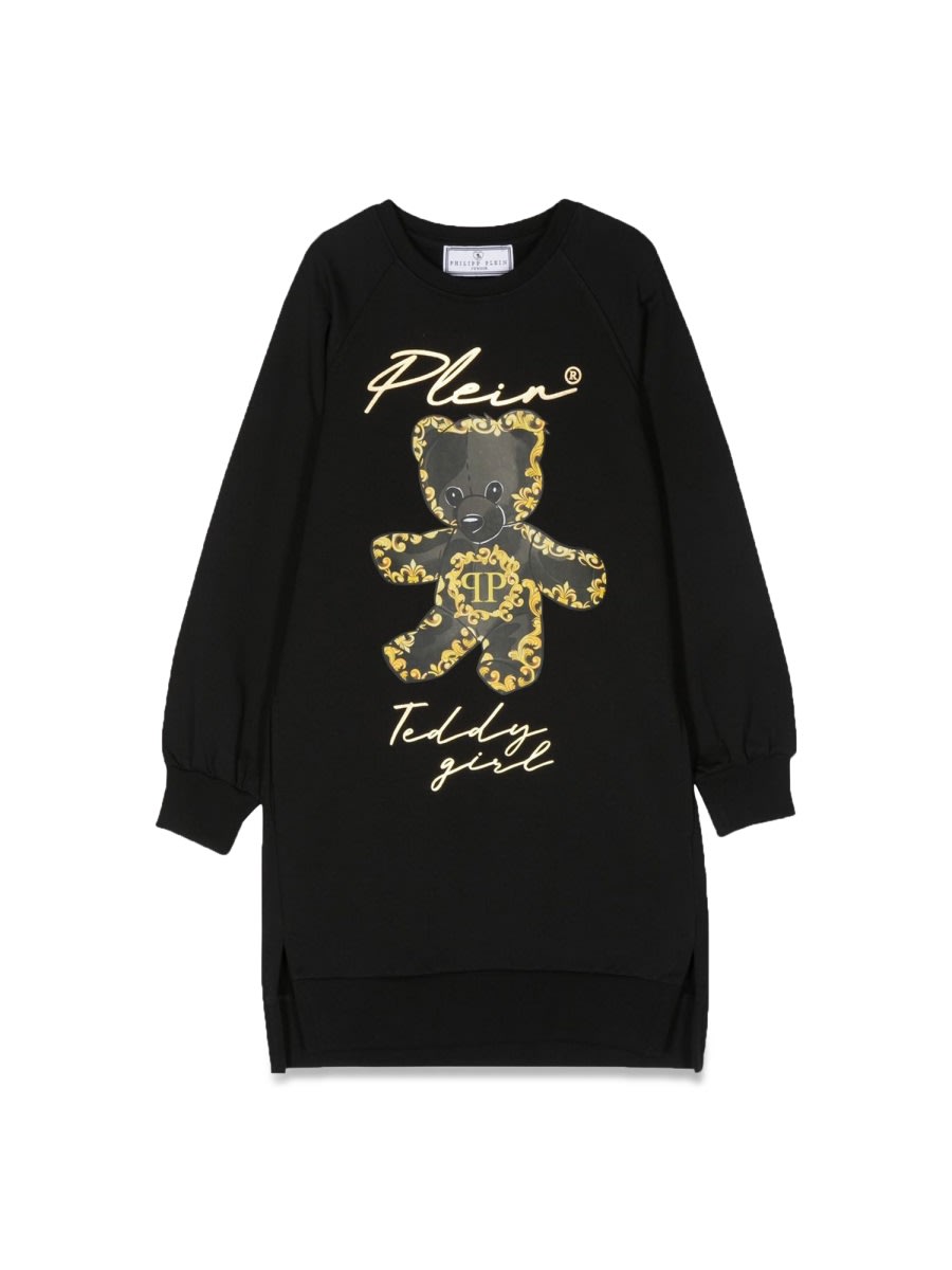 Philipp Plein Junior Long Sleeve Dress Bear
