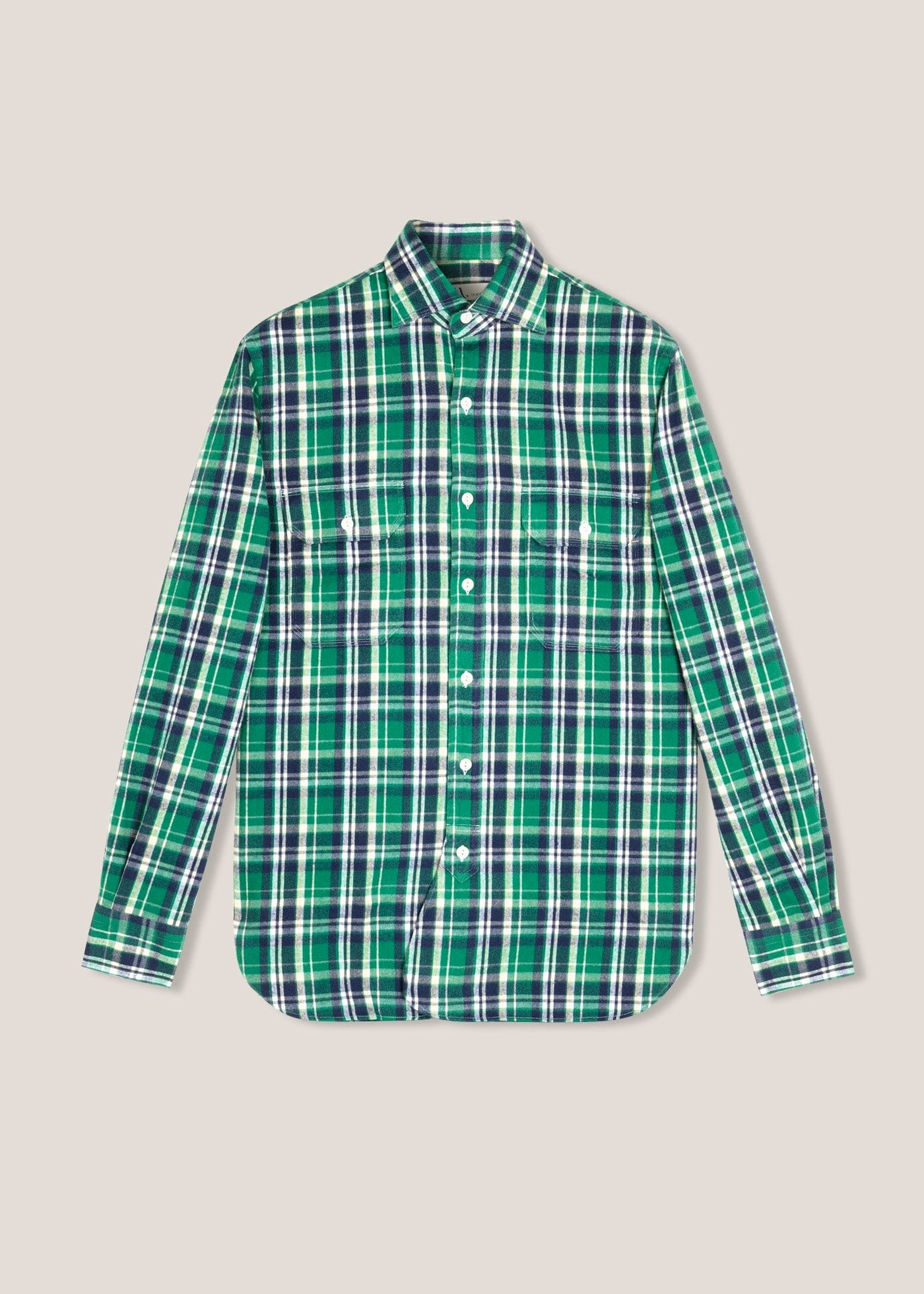 doppiaa Aantero Green Flannel Checked Shirt