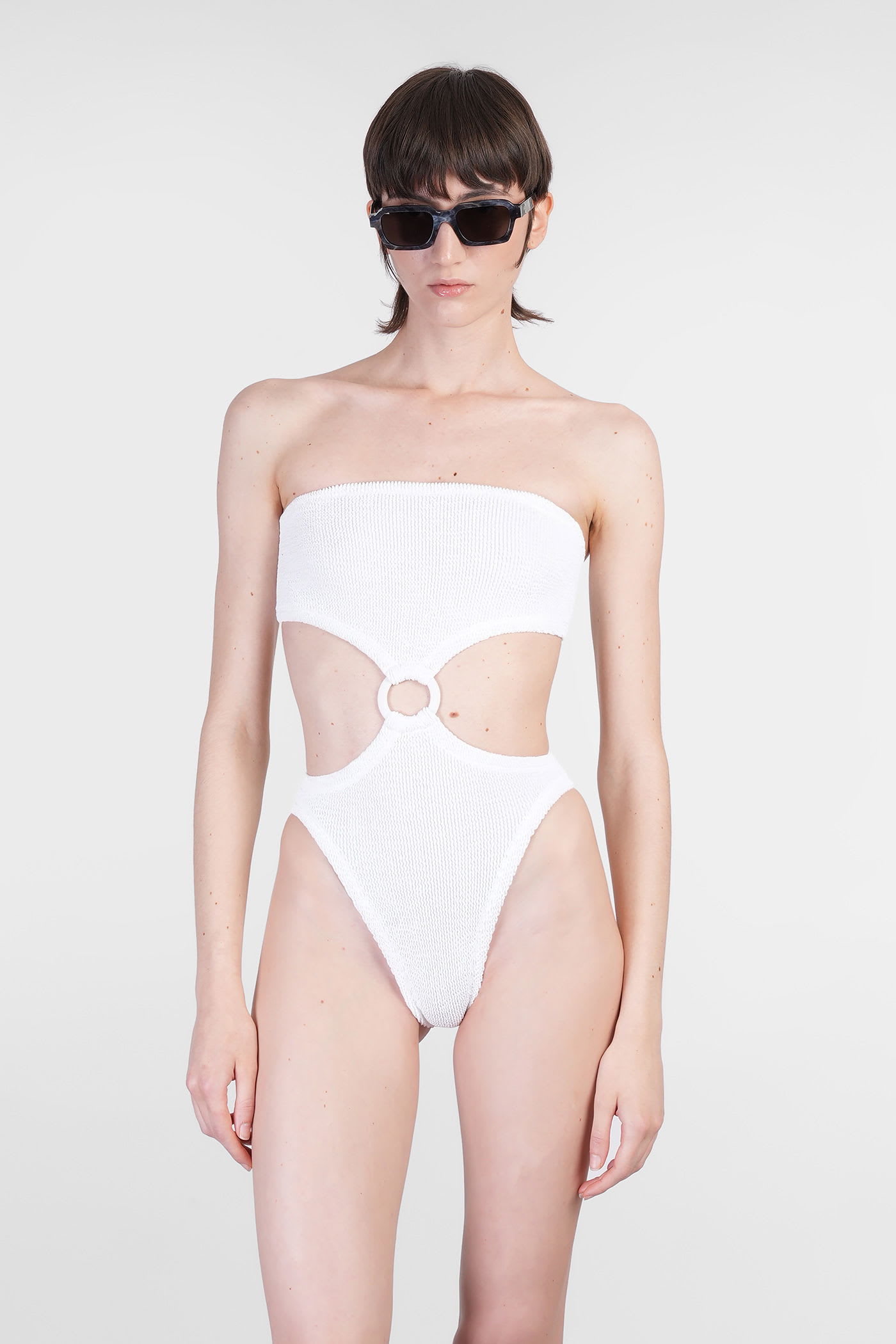 Hunza G Jerry Swim Beachwear In White Polyamide