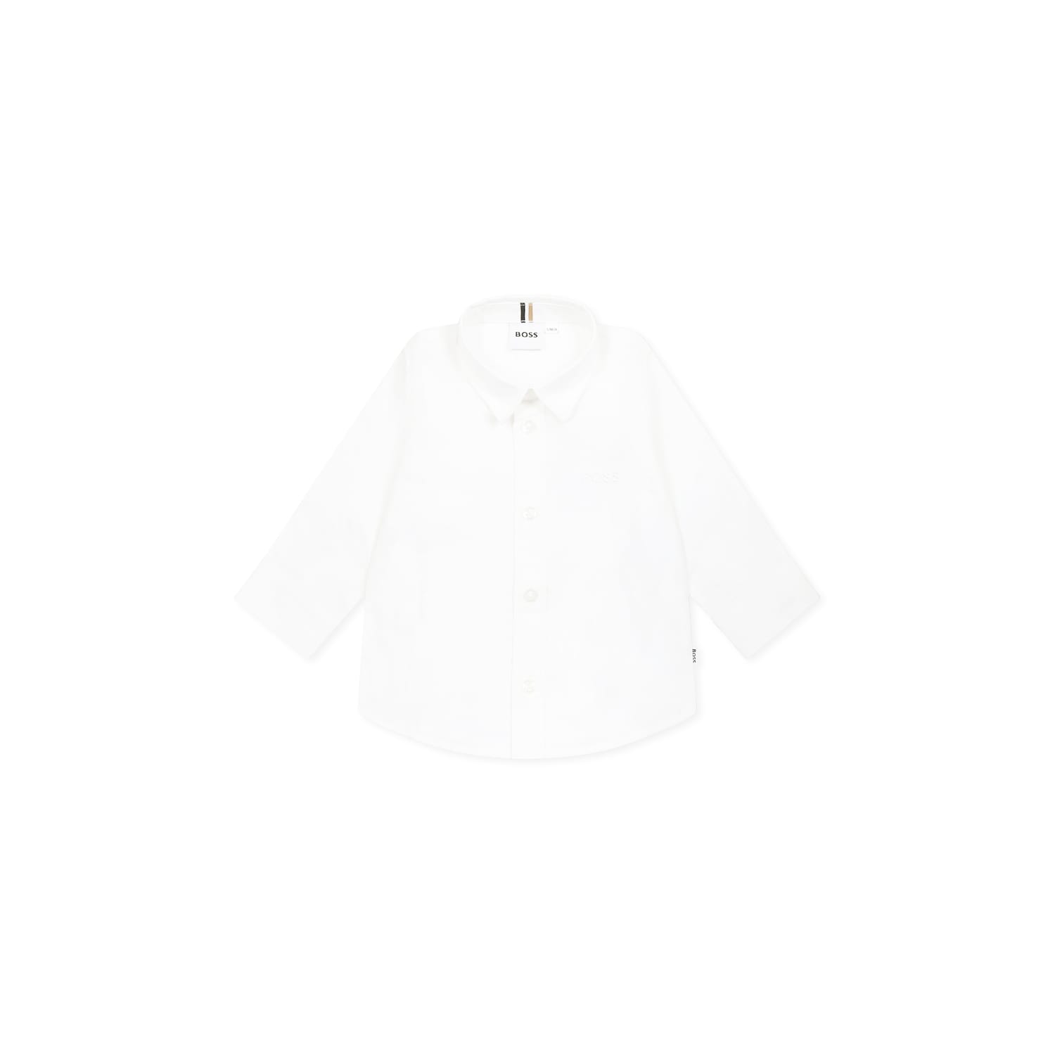Hugo Boss White Shirt For Baby Boy With Logo