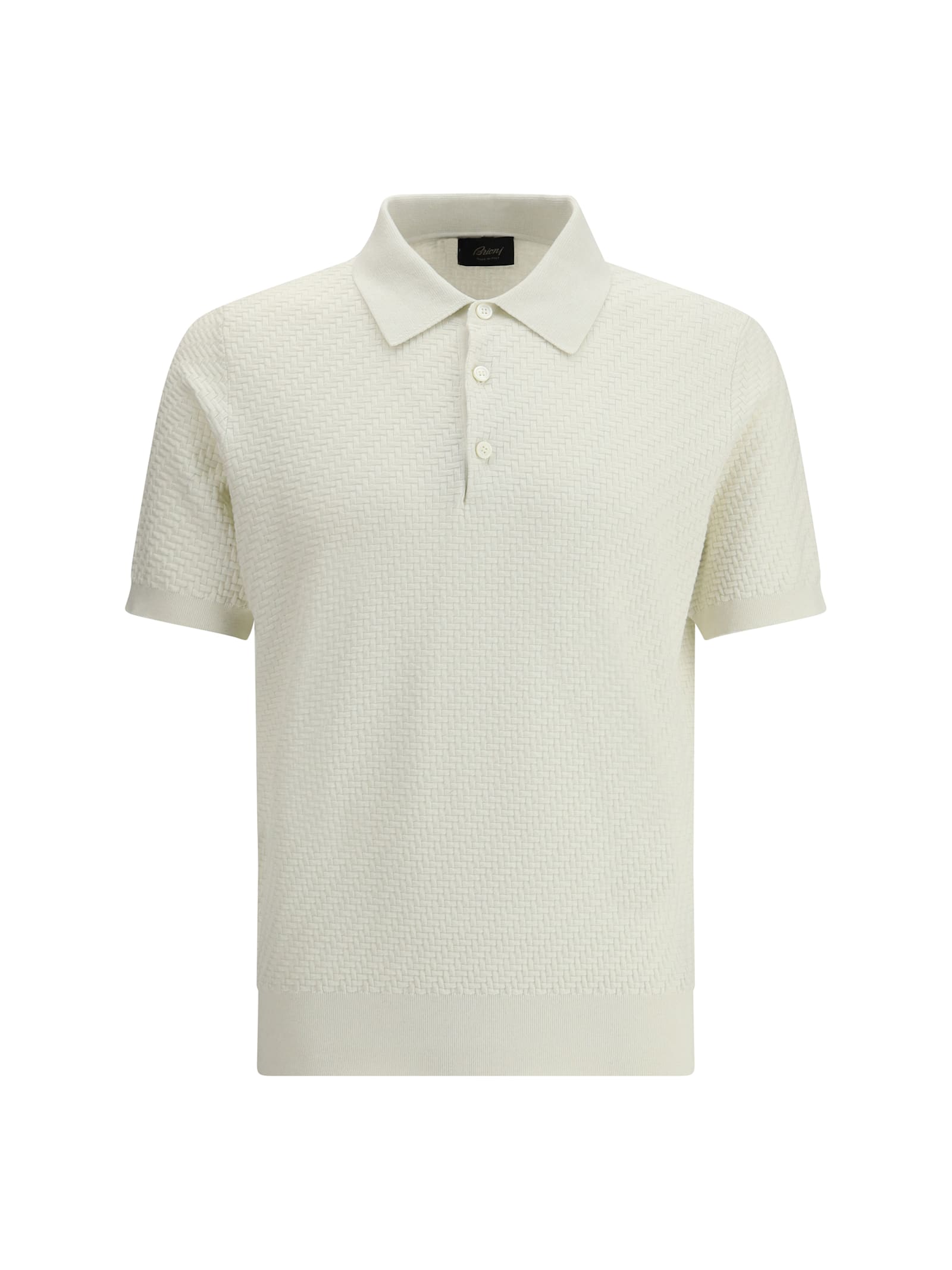 Brioni Polo Shirt With Woven Pattern.
