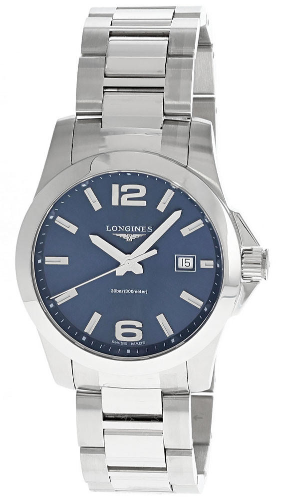 LONGINES Conquest 41MM QTZ SS Blue Sunray Dial Men's Watch L3.759.4.96.6