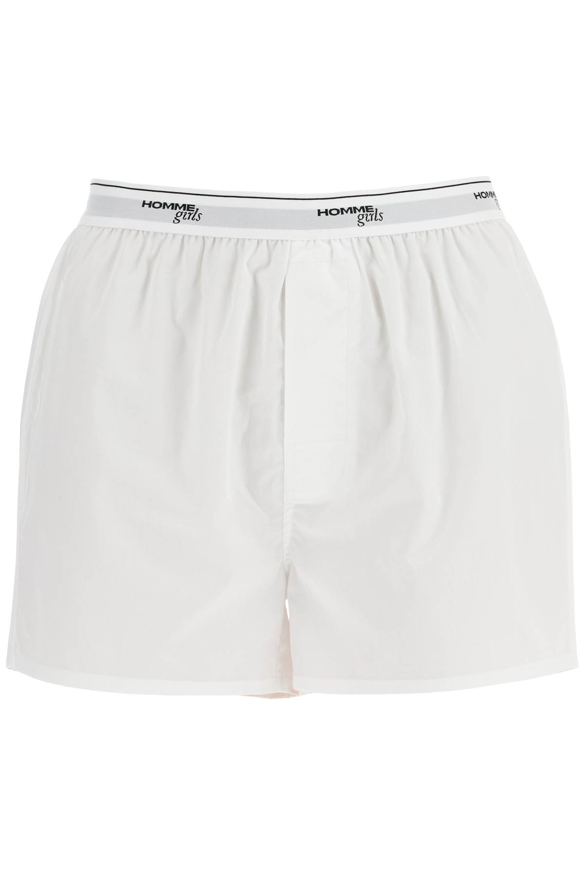 HommeGirls Mens High-waisted White Cotton Boxer
