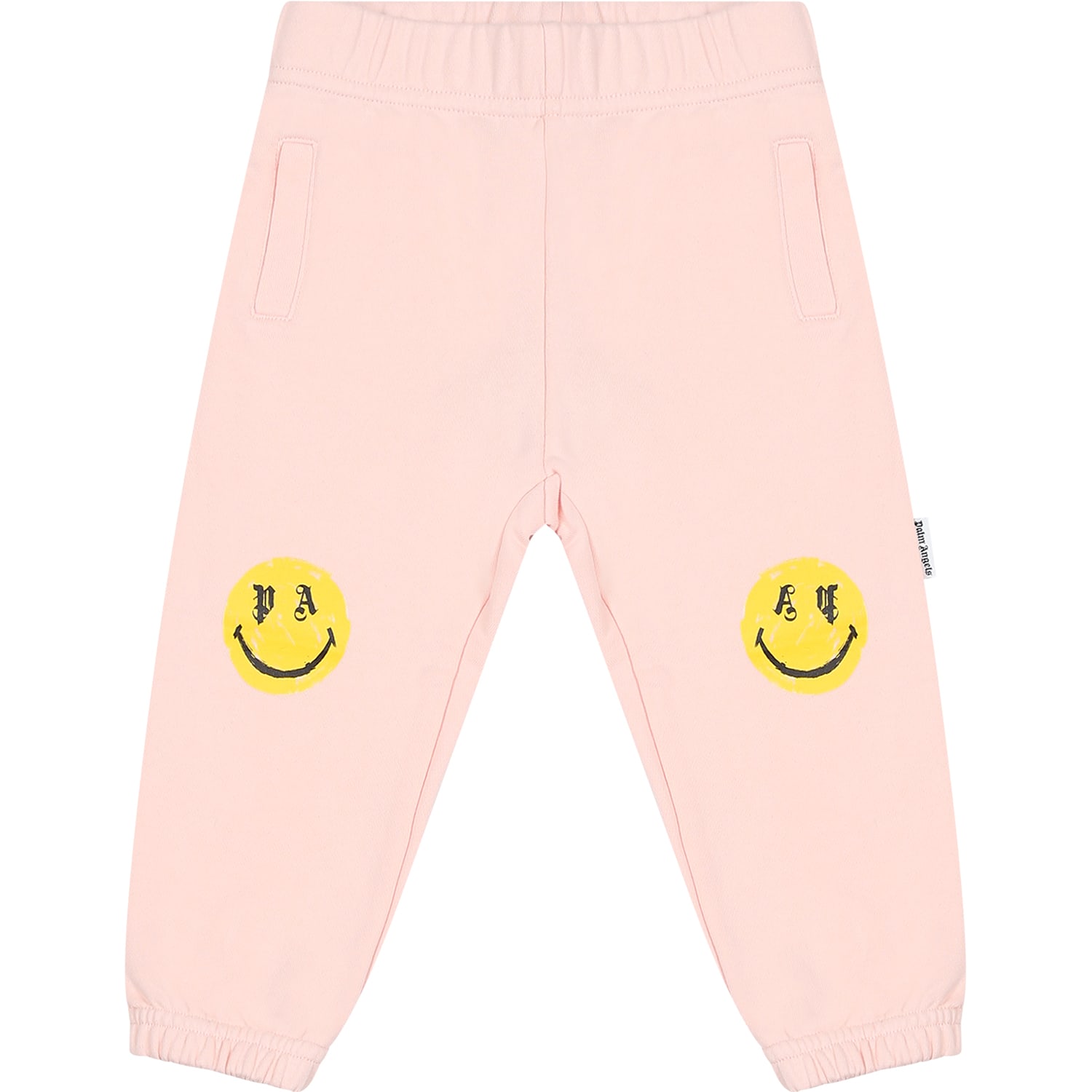 Palm Angels Pink Trousers For Baby Girl With Logo