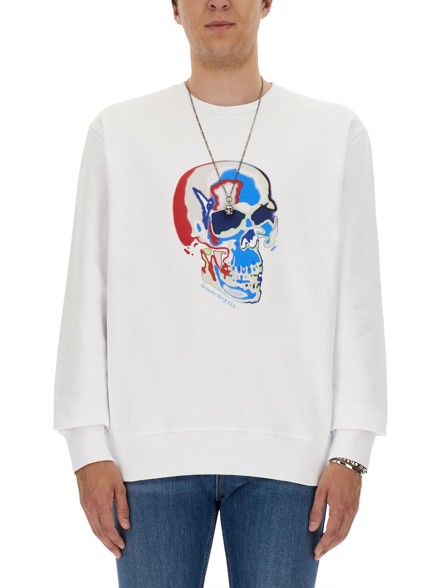 Alexander McQueen Skull Print Cotton Sweatshirt