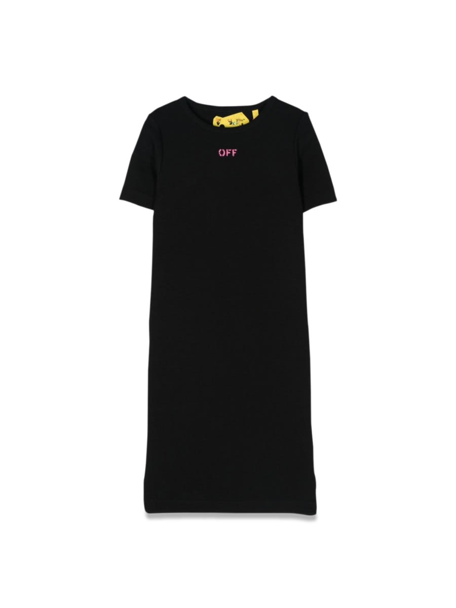Off-White Off Print Plain Ribbed Dress