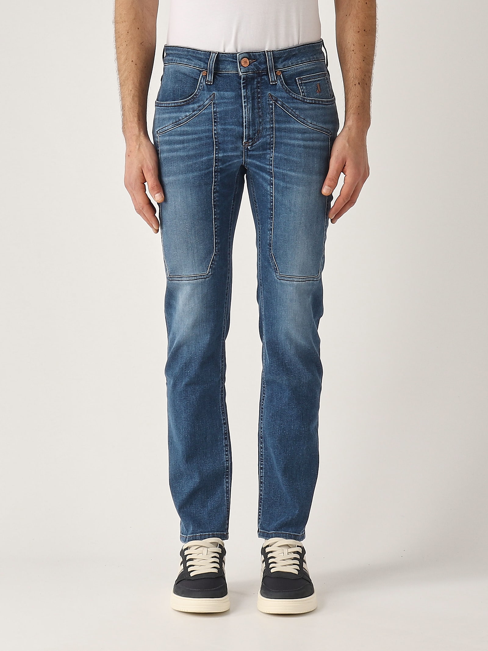 Jeckerson James 5 Tasche Con Toppa Skinny Fit Tri Blend Jeans