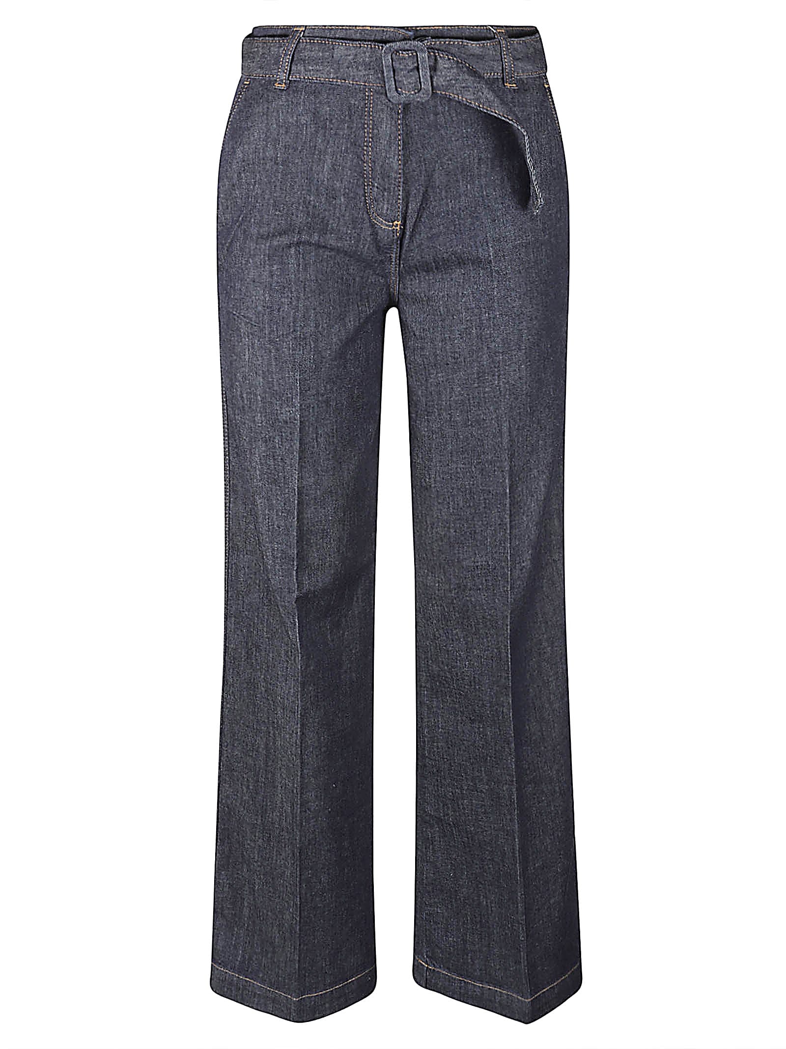 Blugirl Belted Waist Wide Leg Jeans