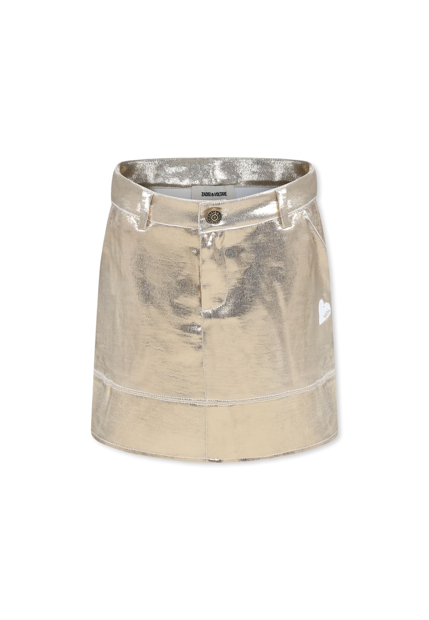 Zadig & Voltaire Gold Skirt For Girl With Herat