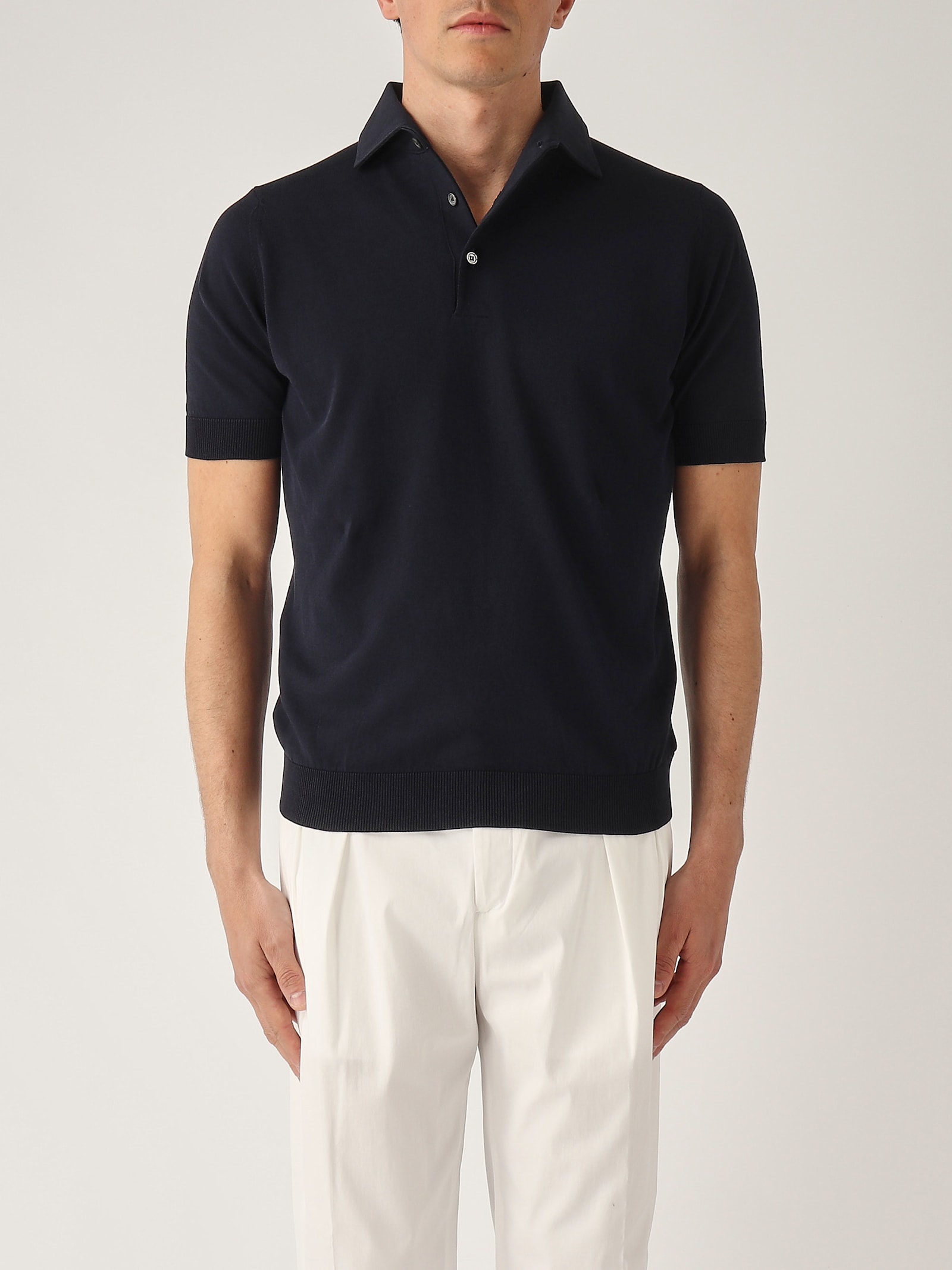 Filippo De Laurentiis M/c Paramontura In Crepe Cotton Polo