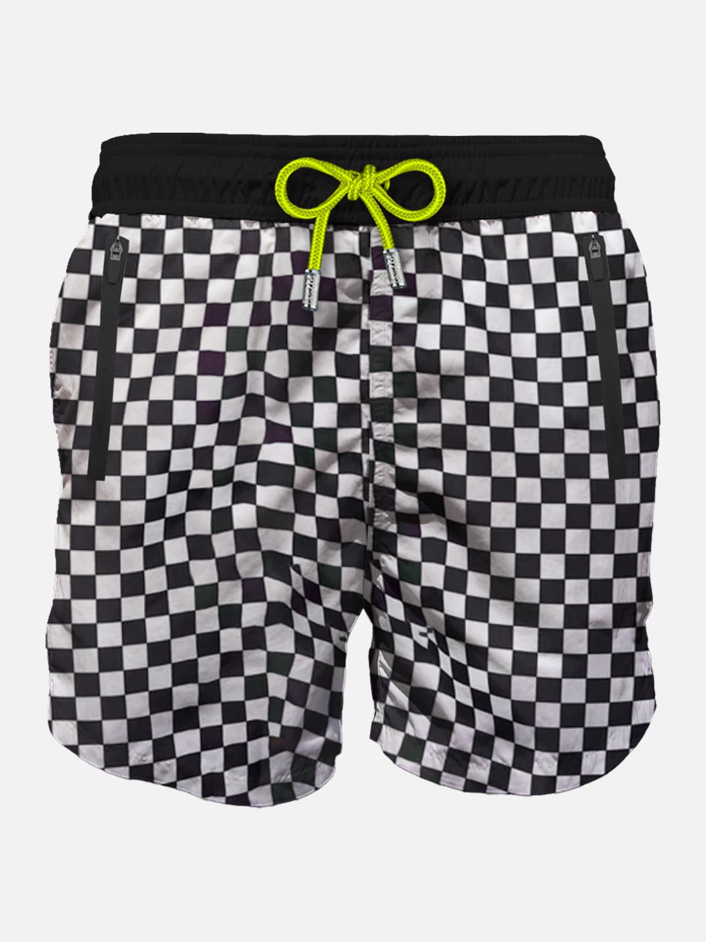 MC2 Saint Barth Check Light Fabric Zipped Swim Shorts