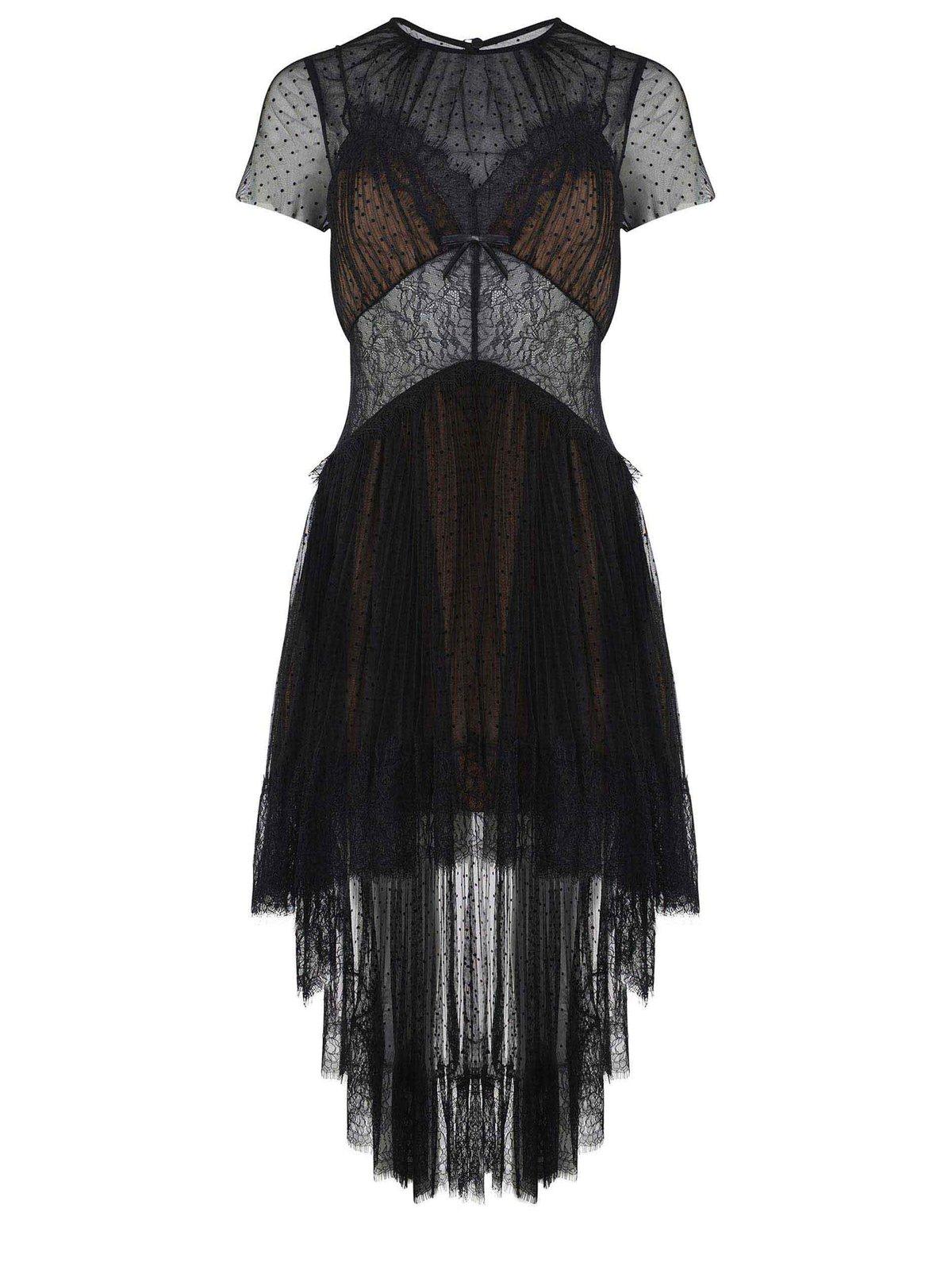 self-portrait Dot Mesh Mini Dress