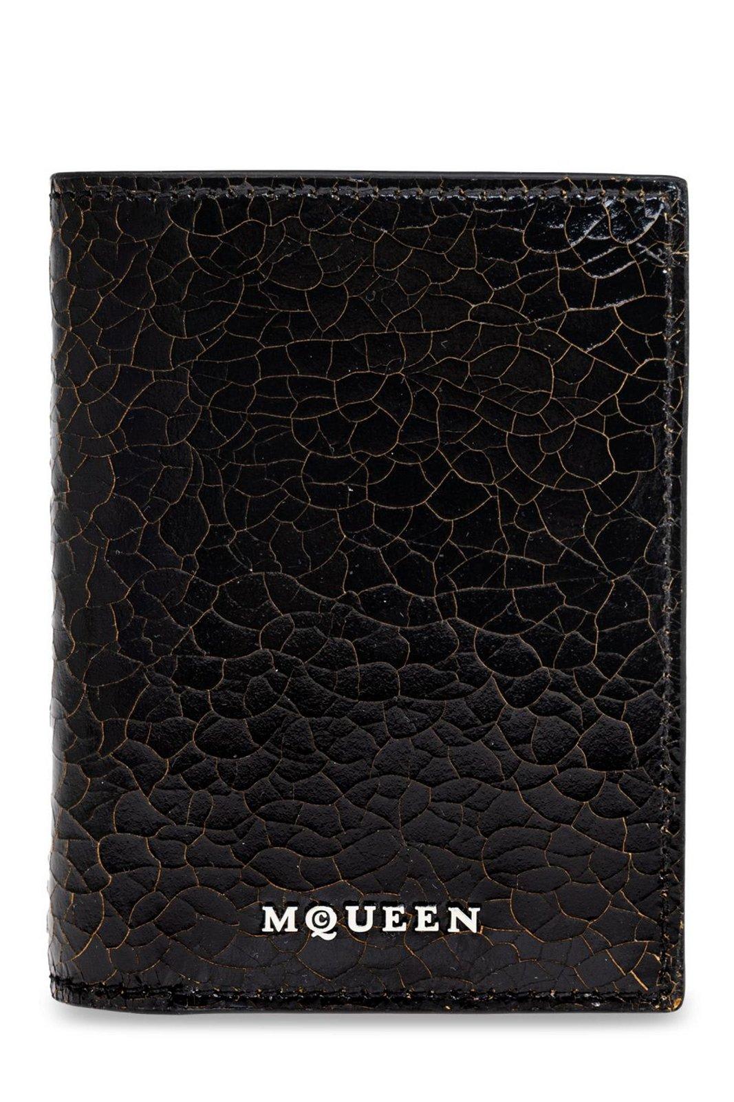 Alexander McQueen Crackled Effect Bi-fold Card Holder