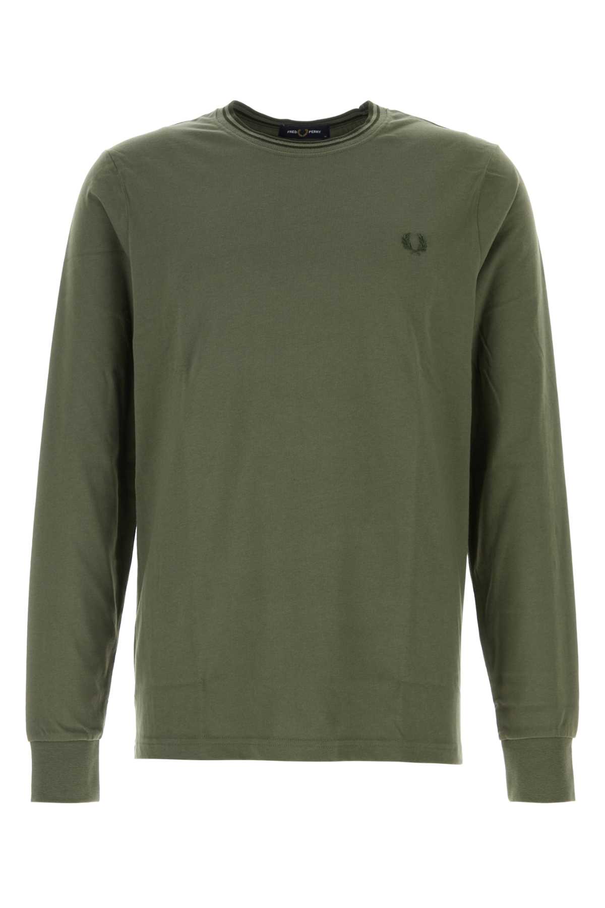 Fred Perry Army Green Cotton T-shirt