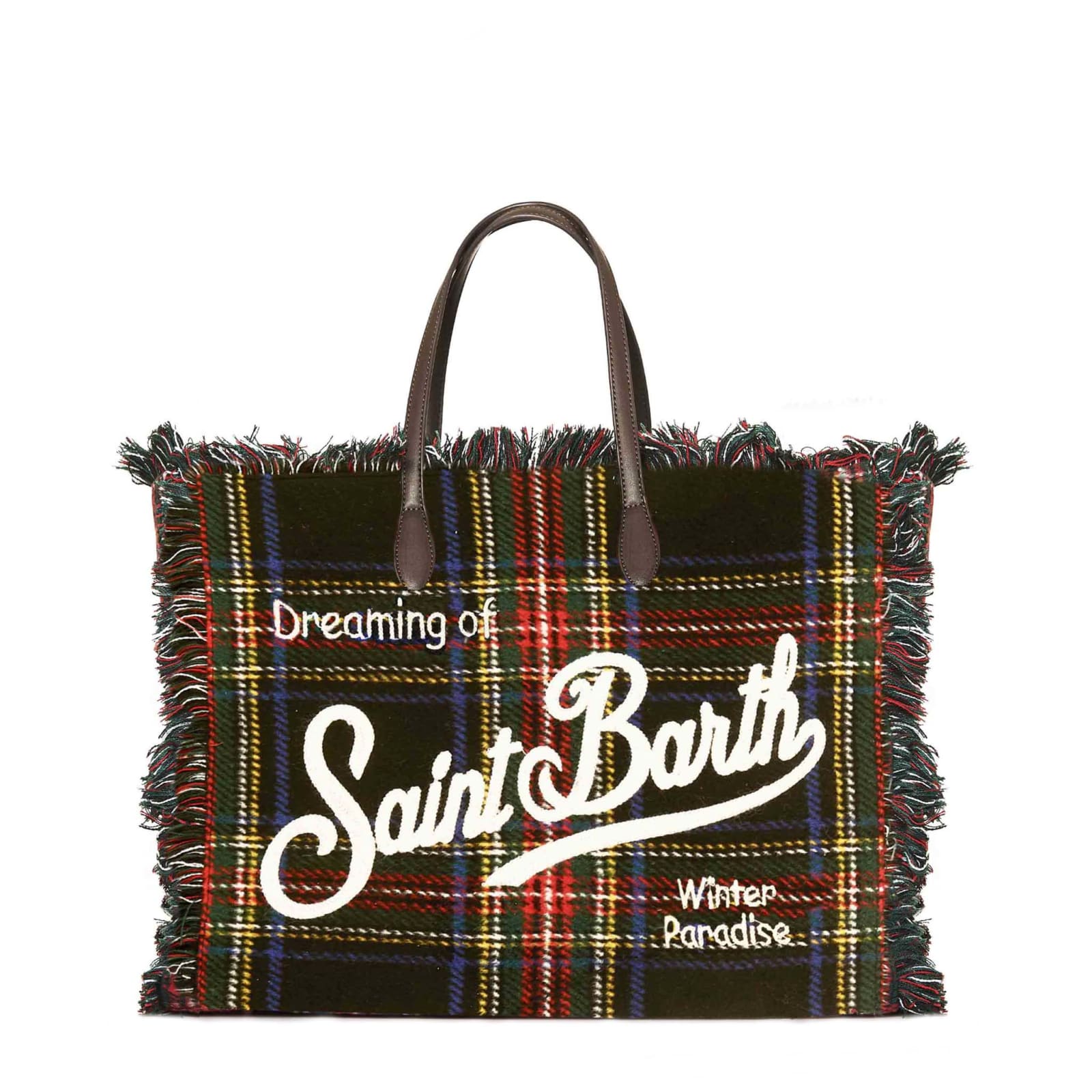 MC2 Saint Barth Vanity Wooly Blue Tartan Shoulder Bag