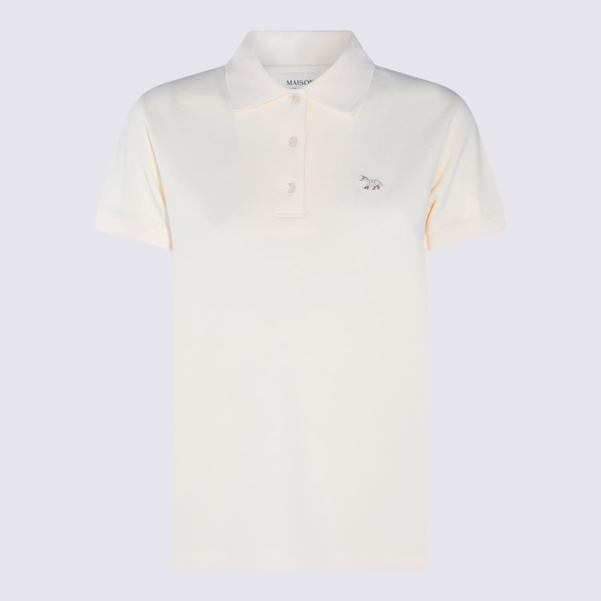 Maison Kitsuné White Baby Fox Cotton Polo Shirt