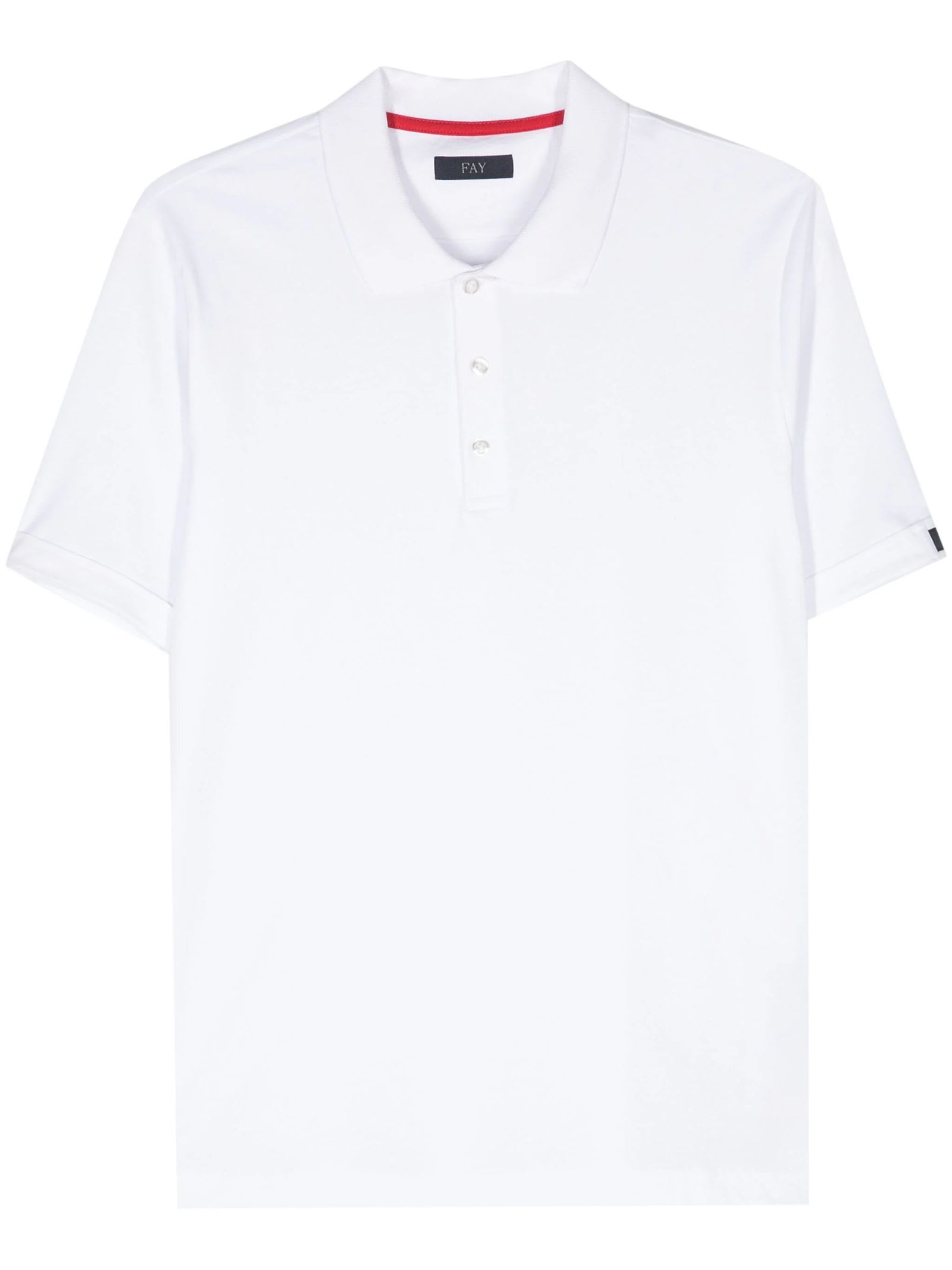 Fay Short-sleeved Polo Shirt In Cotton Jersey