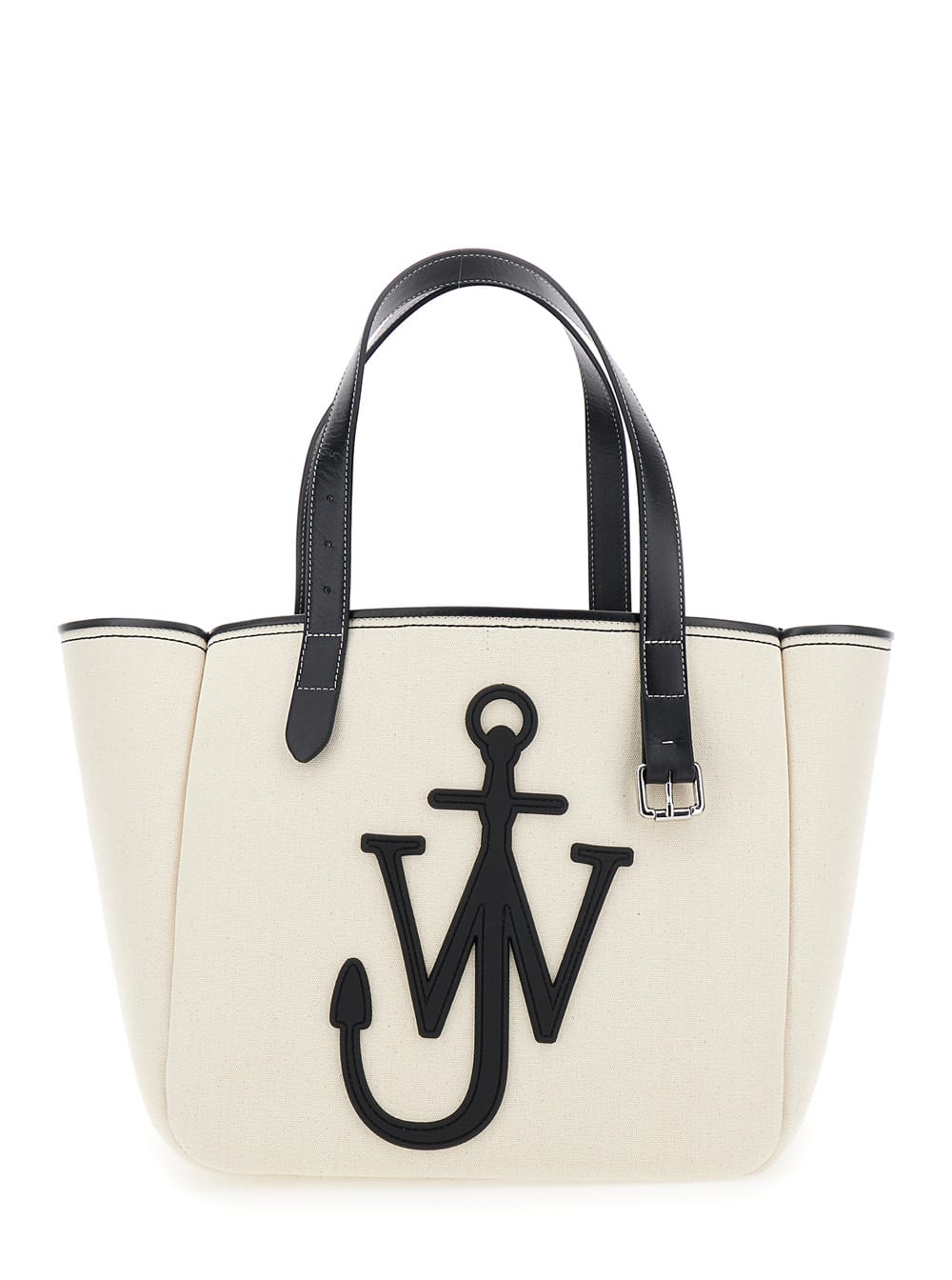 J. W. Anderson White Shopper With Jw Logo On The Front In Canvas And Leather Woman