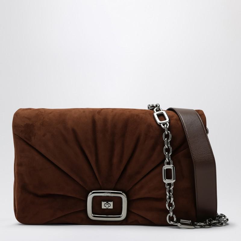 Roger Vivier Suede Viv' Choc Shoulder Bag