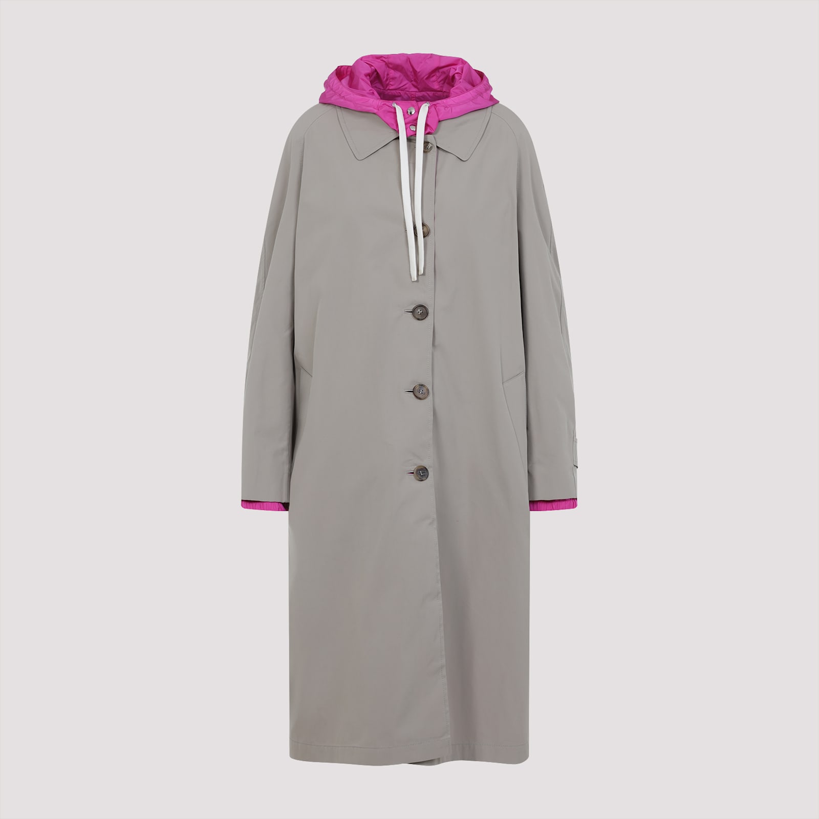 Miu Miu Cappuccino Cotton Blend Reversible Overcoat