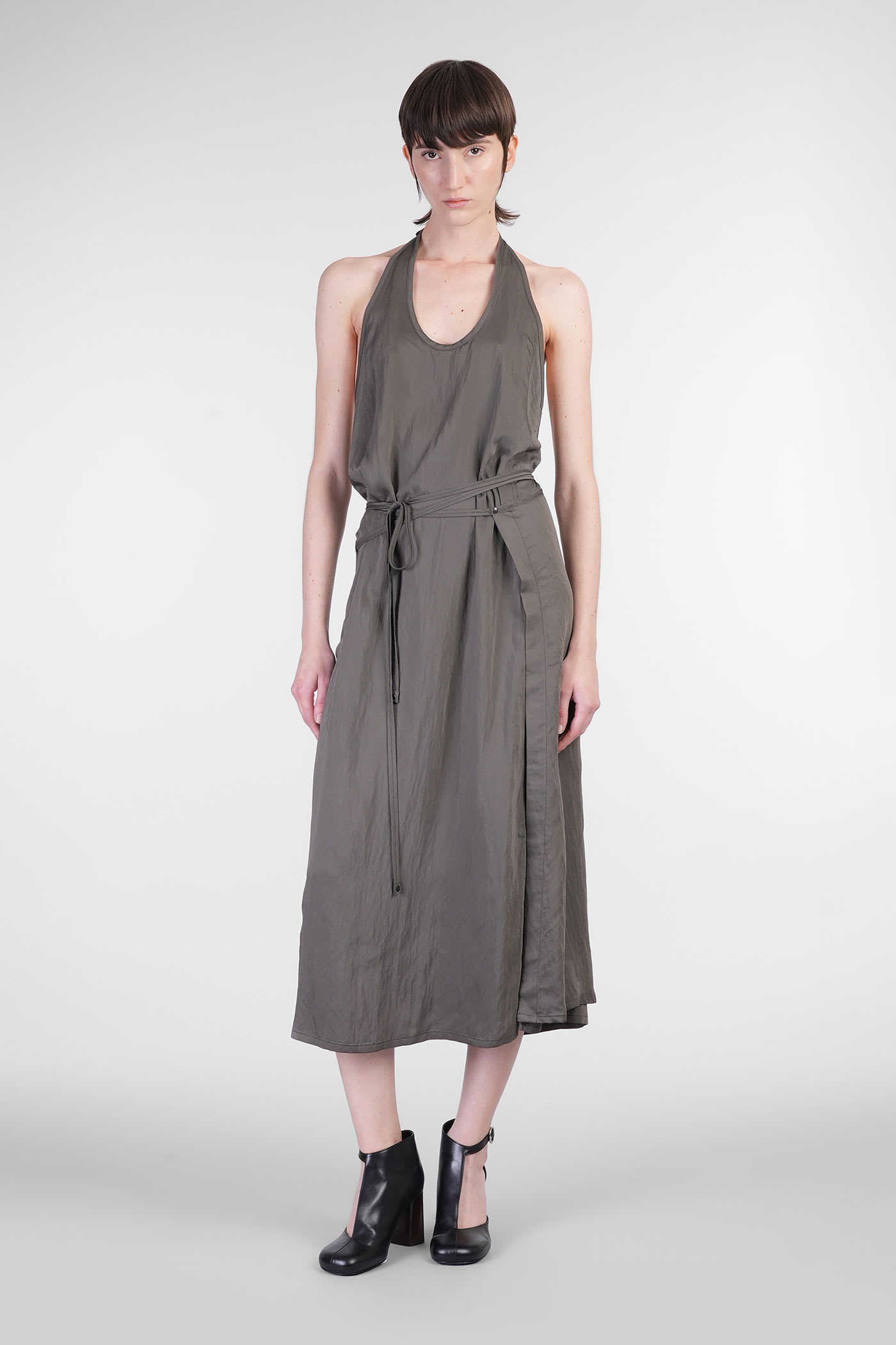 Lemaire Dress Woman In Brown Viscose
