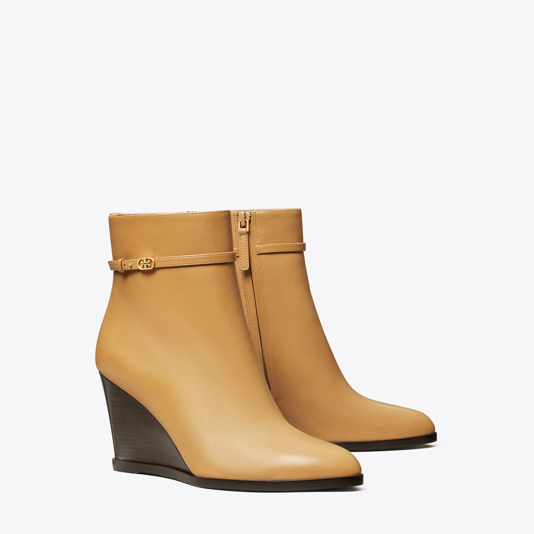 Tory Burch Double T Buckle Wedge Boot