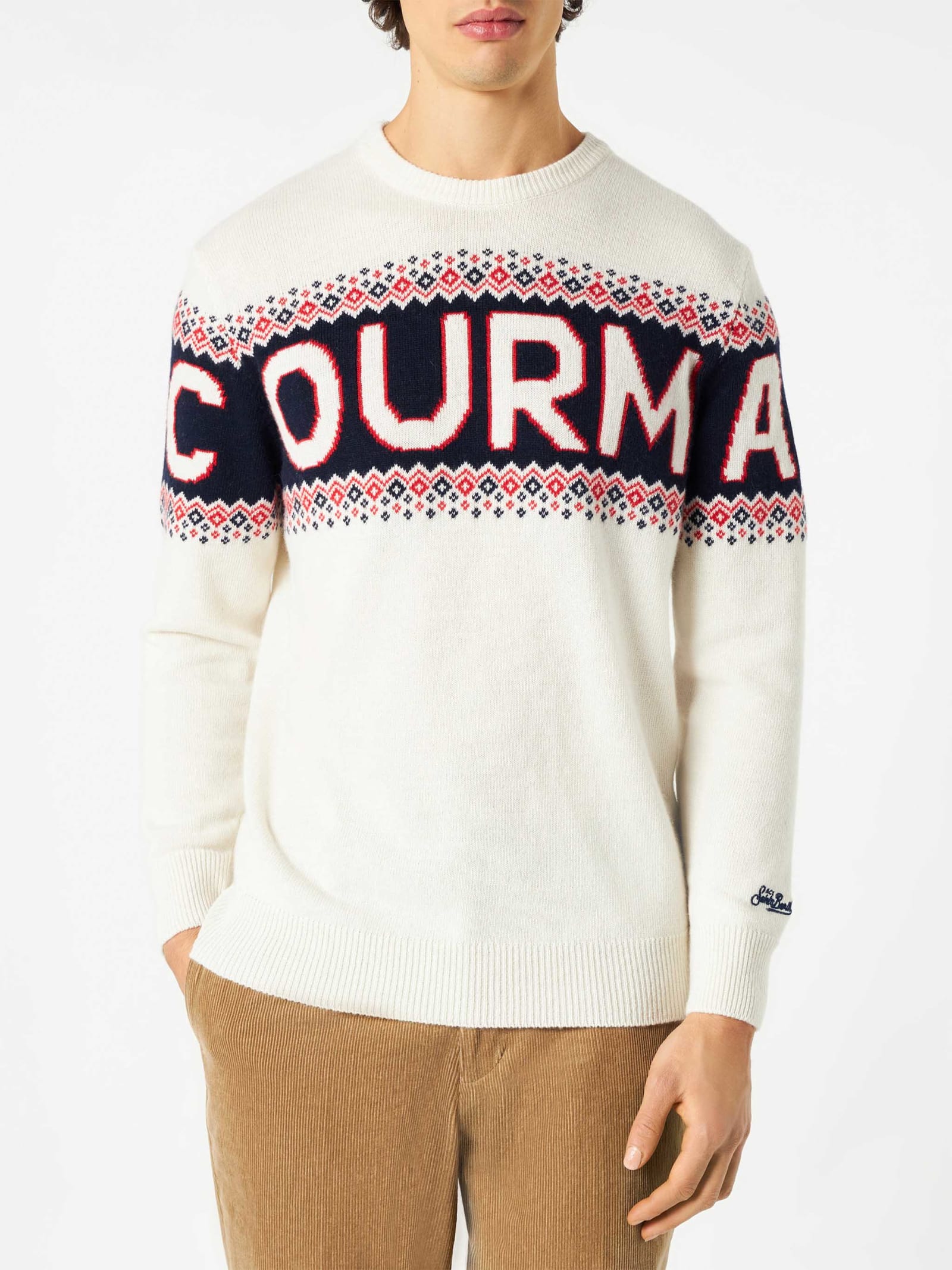 MC2 Saint Barth Man Sweater With Courma Lettering
