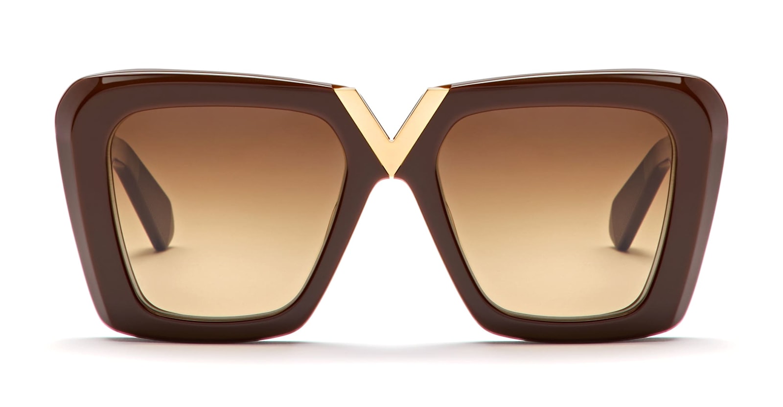 Valentino Eyewear V-gold-ii - Fondant Brown / Gold Sunglasses