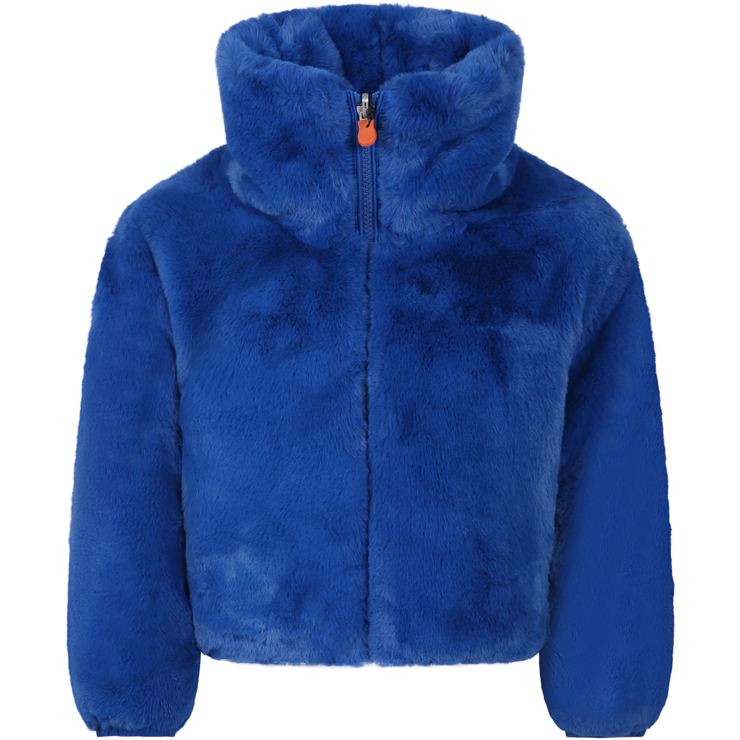 Save the Duck Light Blue Coat For Girl With Logo
