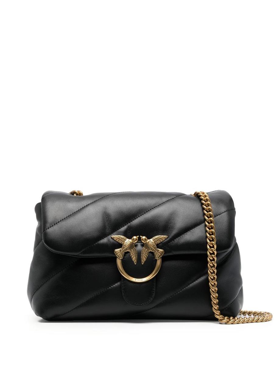 Pinko 'Love Puff Classic' Black Bag With Gold Buckle