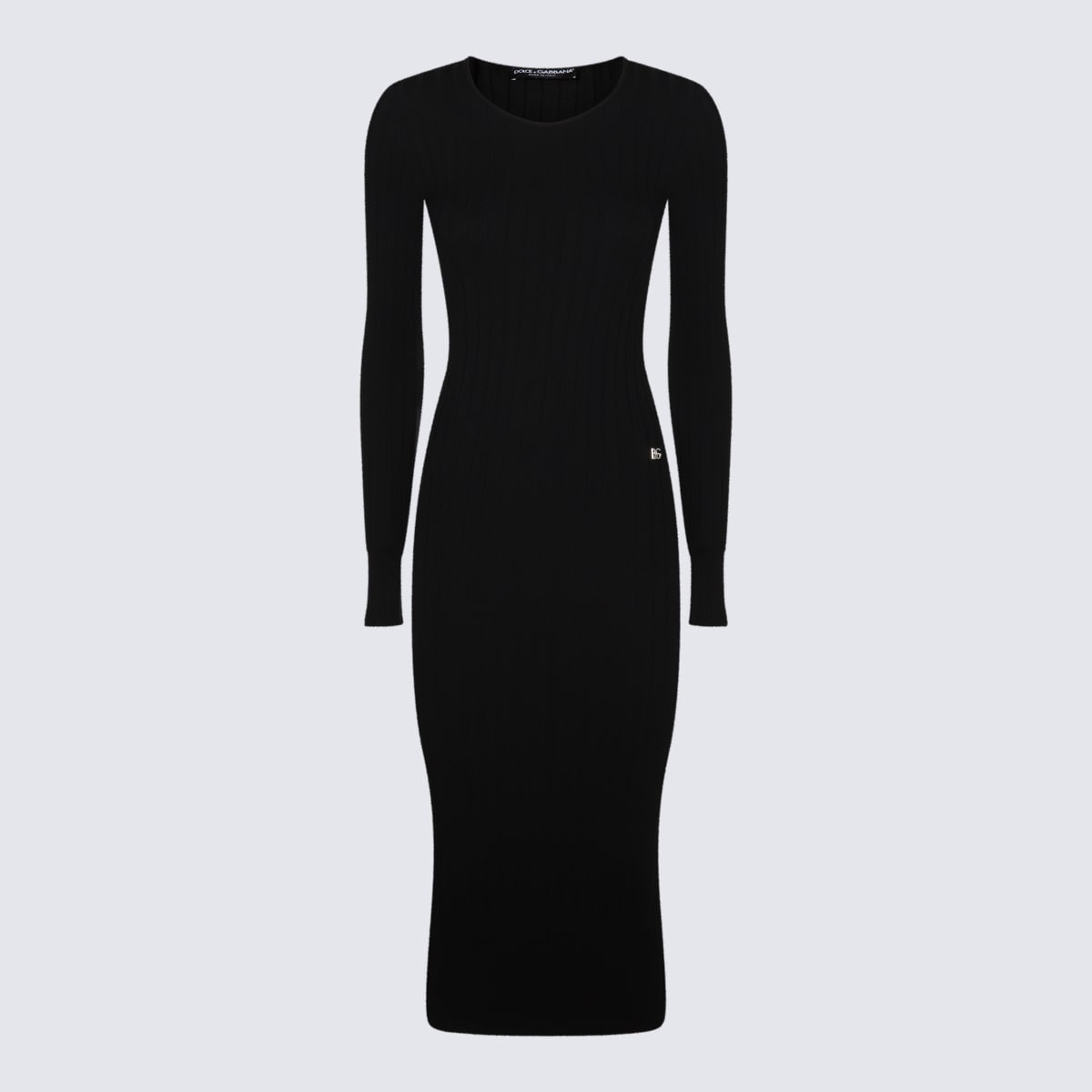 Dolce & Gabbana Black Viscose Midi Dress