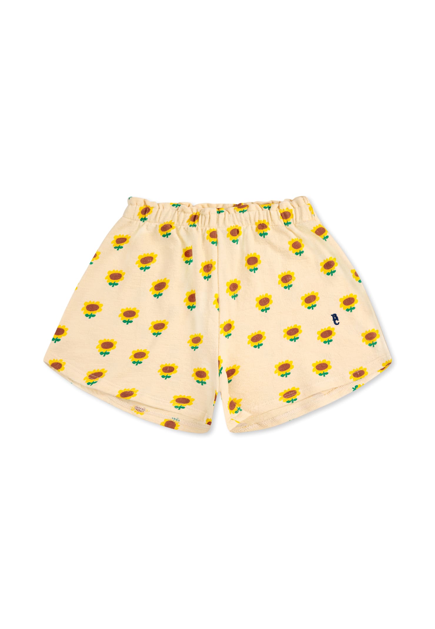 Bobo Choses Ivory Shorts For Girl With Sunflower