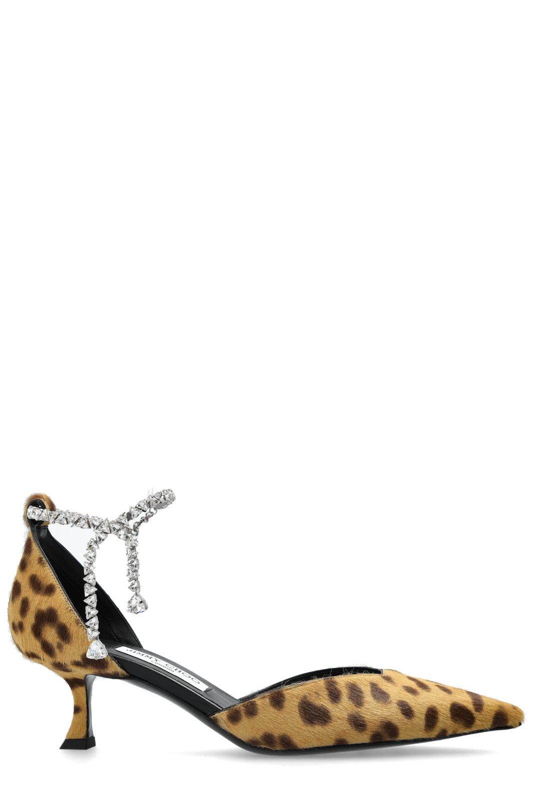 Jimmy Choo Stevie 50 Leopard Print Pony Pumps