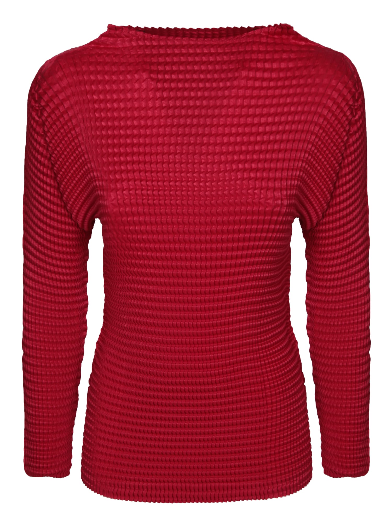 Issey Miyake Red Pleated Top