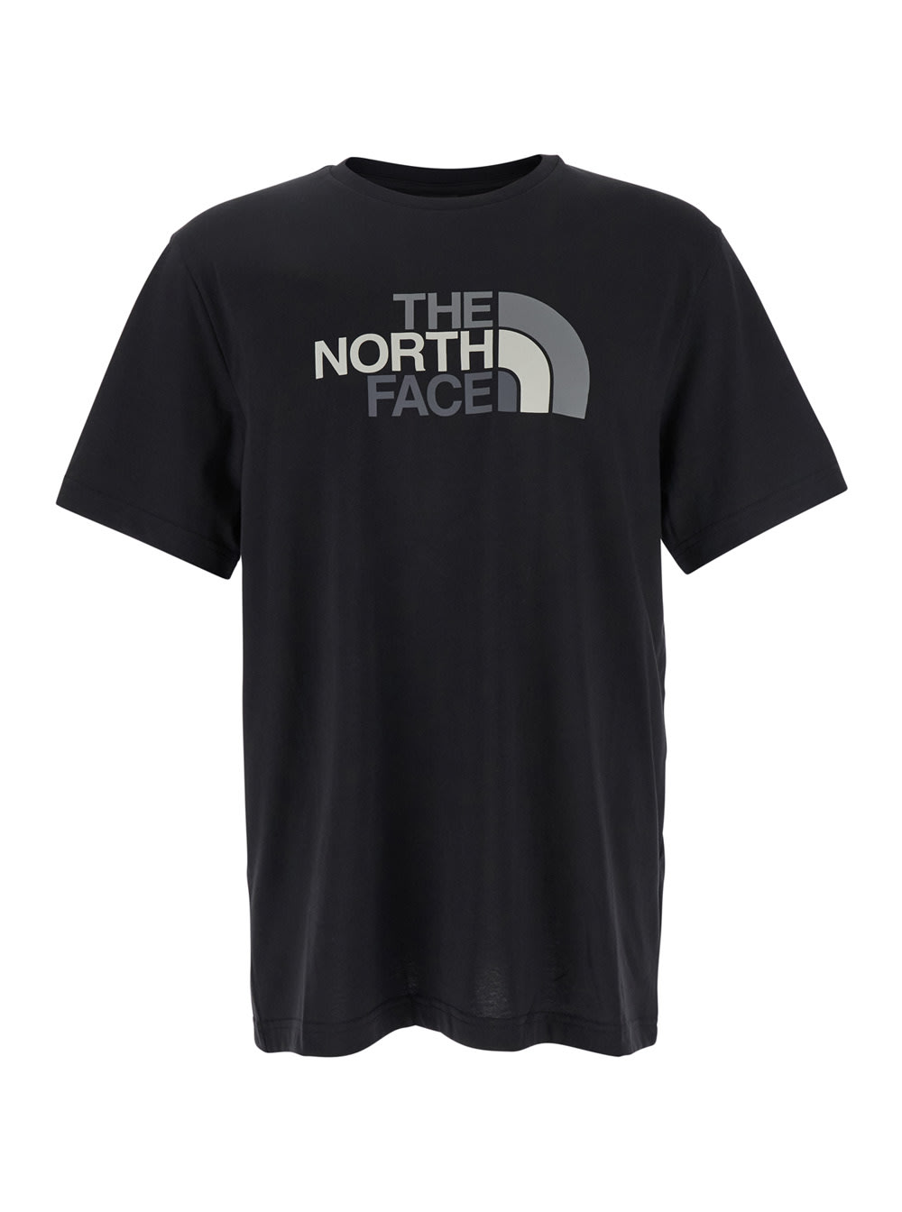 The North Face Black T-shirt With Maxi Logo Printed On The Front And Back In Cotton Blend Man