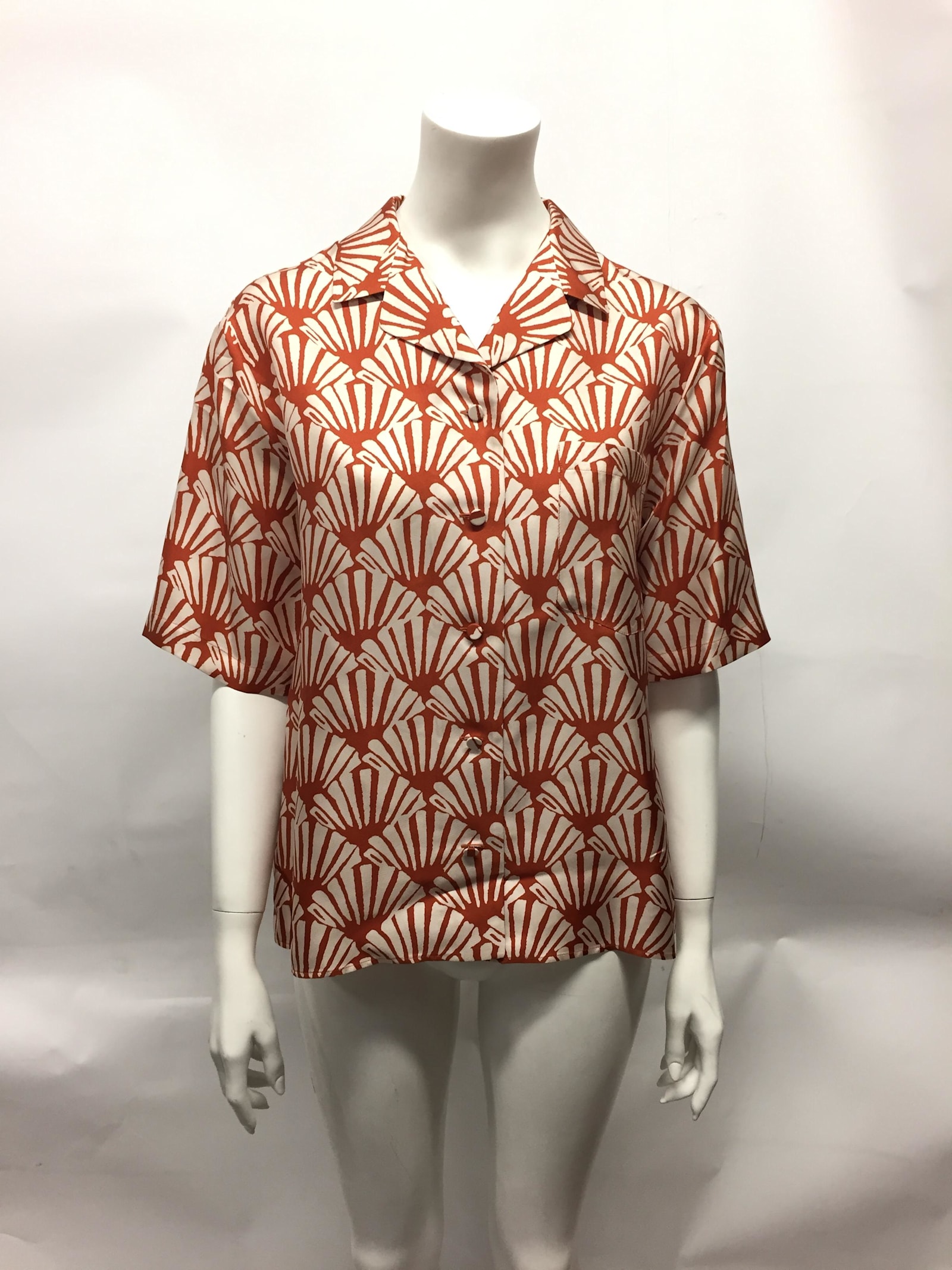 La DoubleJ Short Sleeve Printed Silk Shirt
