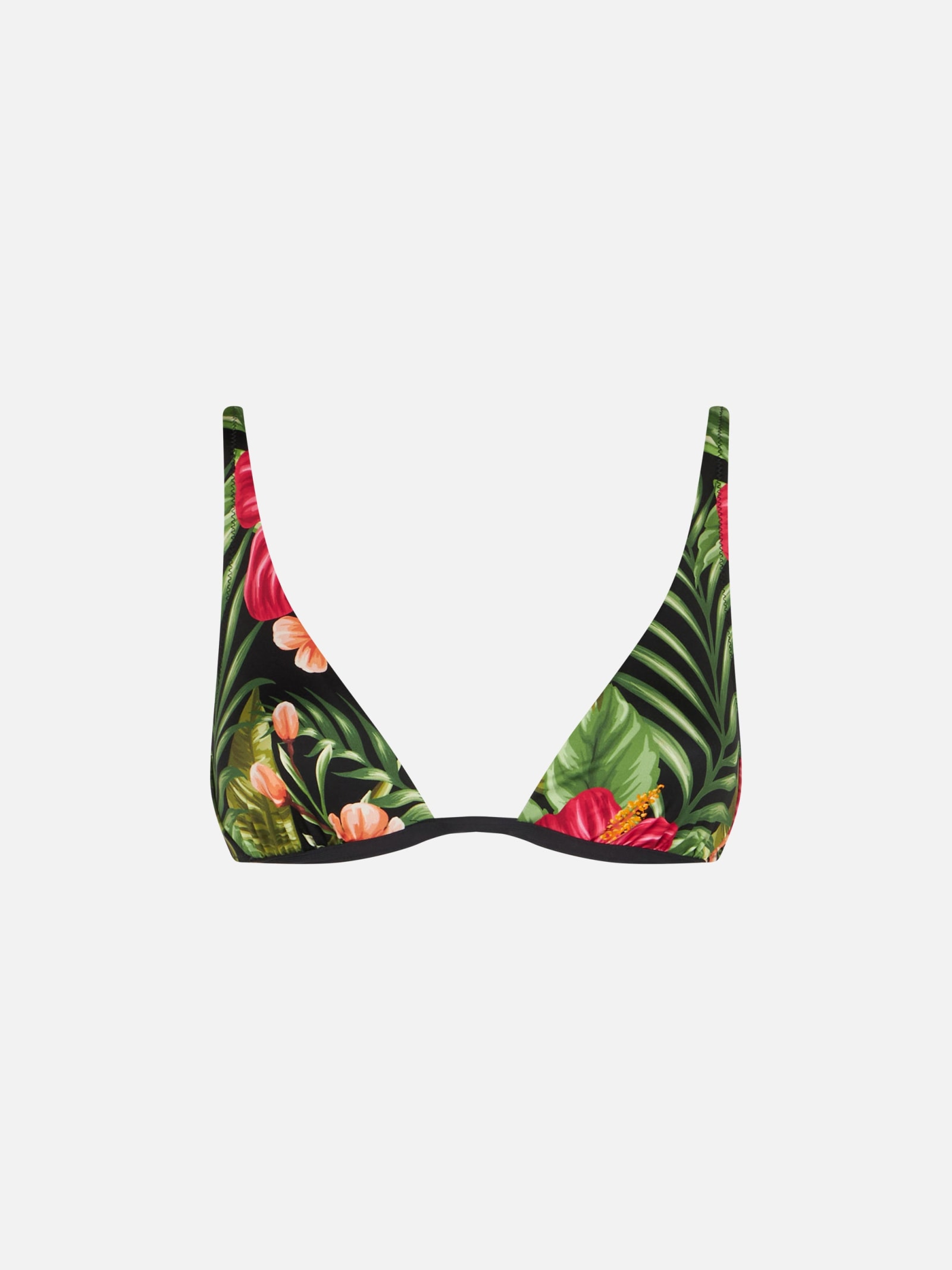 MC2 Saint Barth Tropical Ibiscus Jumbo Print V-wired Top