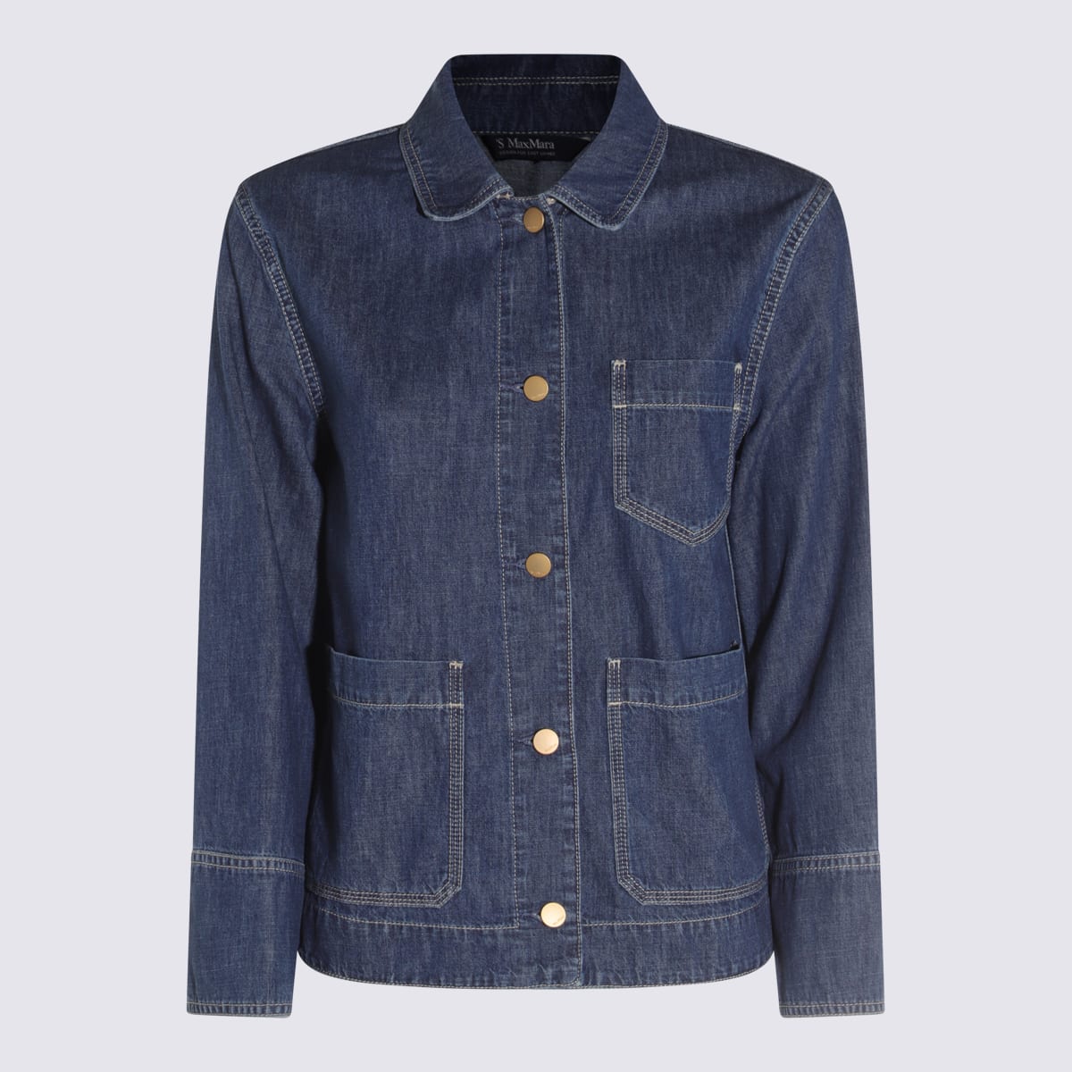 'S Max Mara Blue Cotton Giulietta Denim Jacket