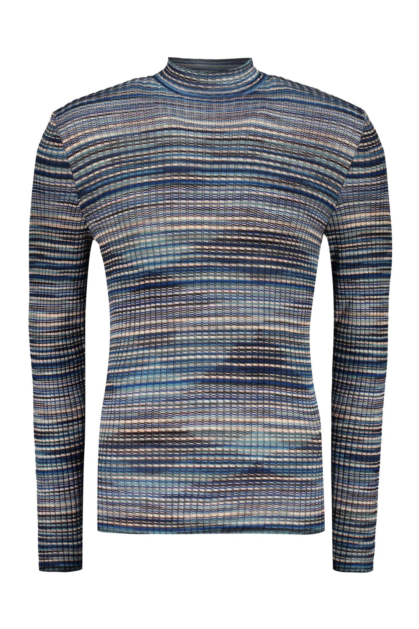 M Missoni Ribbed Wool Turtleneck Sweater