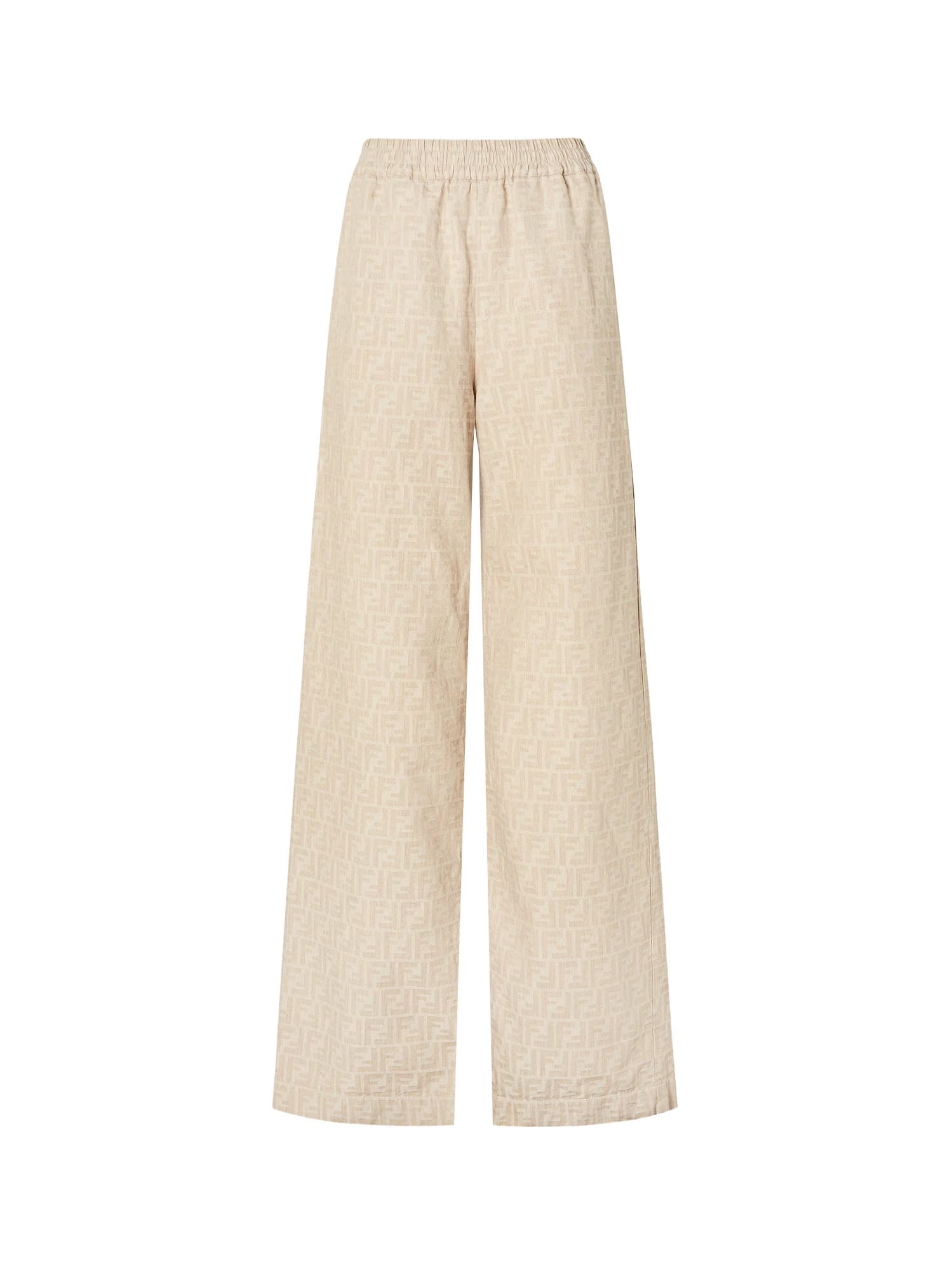 Fendi Ff Cotton And Linen Trousers
