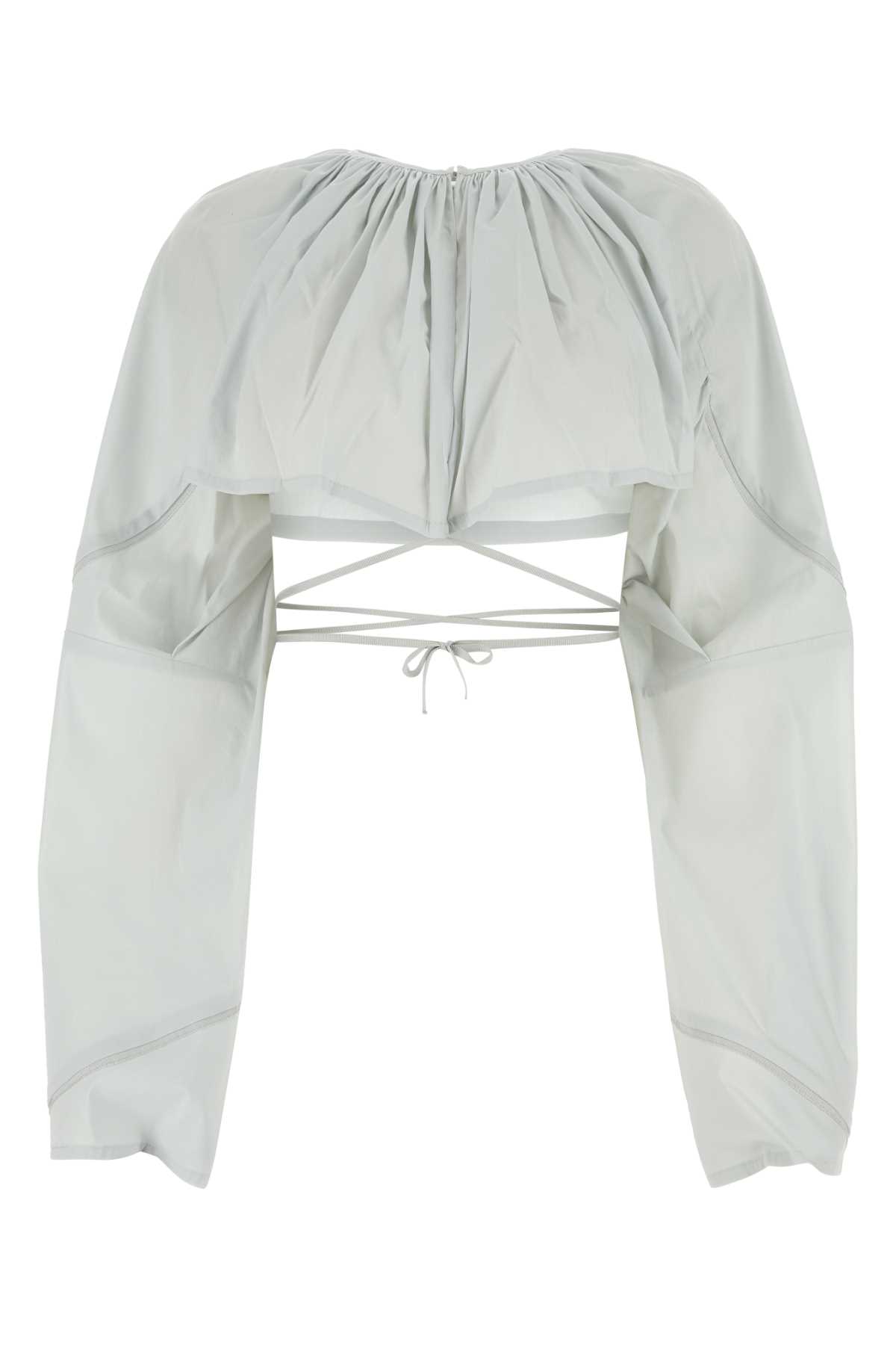 Kiko Kostadinov Light Grey Stretch Cotton Blend Blouse