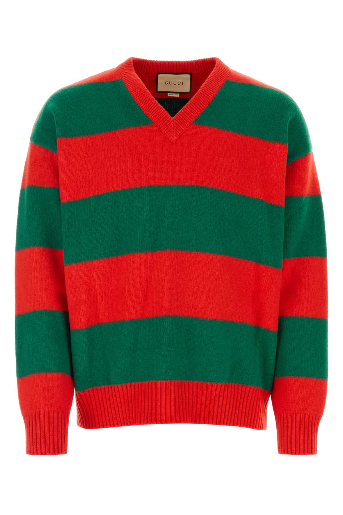 Gucci Embroidered Stretch Wool Blend Sweater