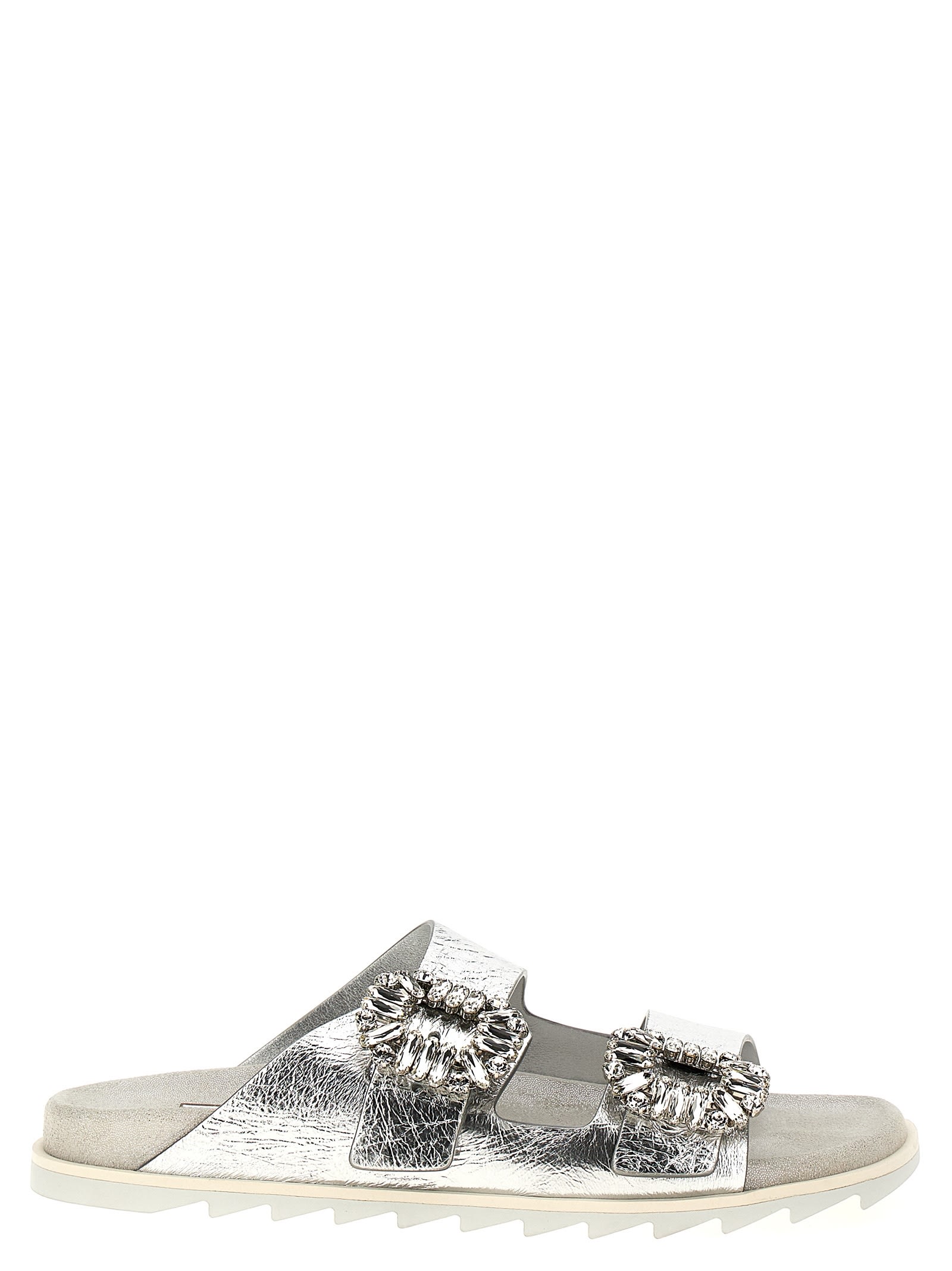 Roger Vivier Slidy Viv Rhinestone Sandals