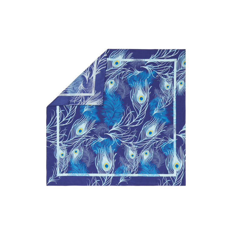 Vilebrequin Silk Scarf Eyes Of The Wind - Carre9 - Blue - Size OSFA