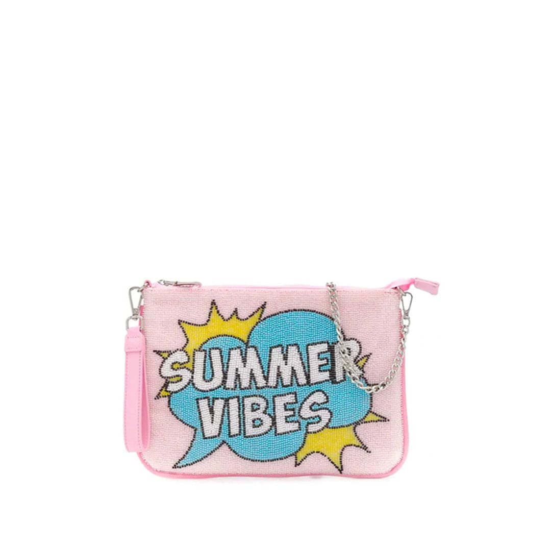 MC2 Saint Barth Parisienne Pink Beaded Pouch Bag