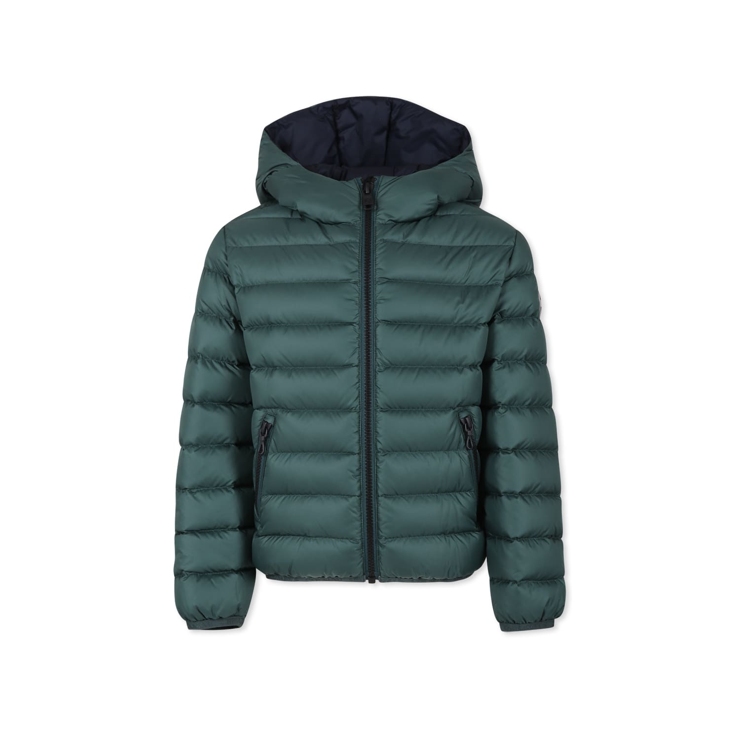 Colmar Green Down Jacket For Boy With Logo