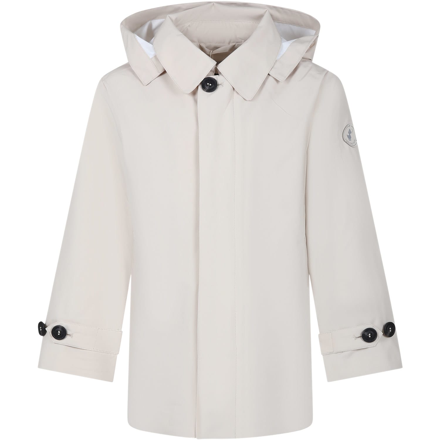 Save the Duck Beige Flint Trench Coat For Boy With Logo